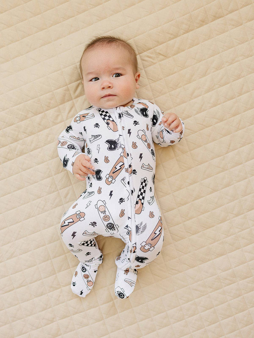 Lucky Panda Kids Bamboo Zip Romper - Sk8er