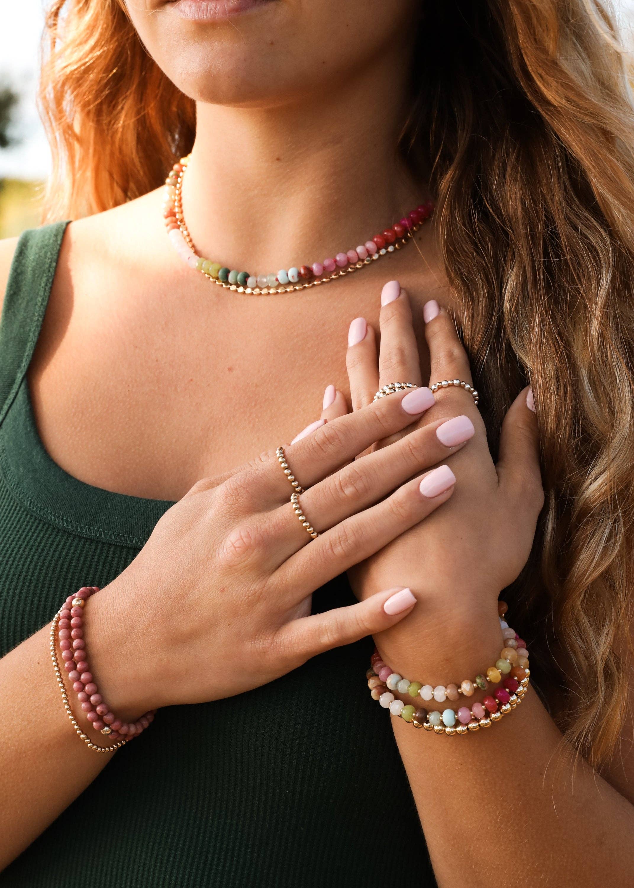 CanyonLeaf - Natural Gemstone Necklace + 14k Gold Filled Toggle - Key West
