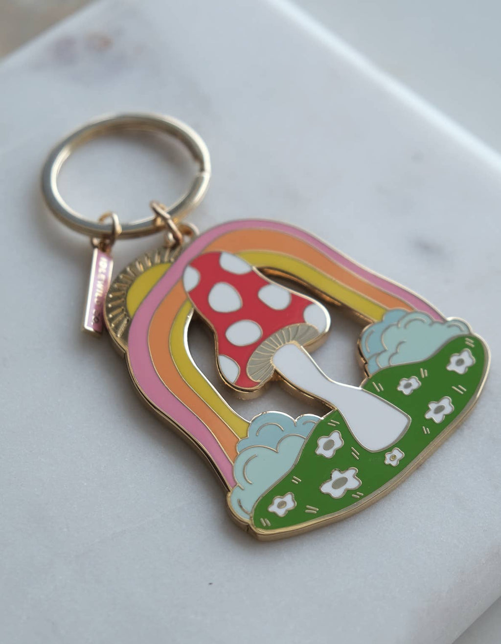 Idlewild Co. Enamel Keychain - Magic Mushroom