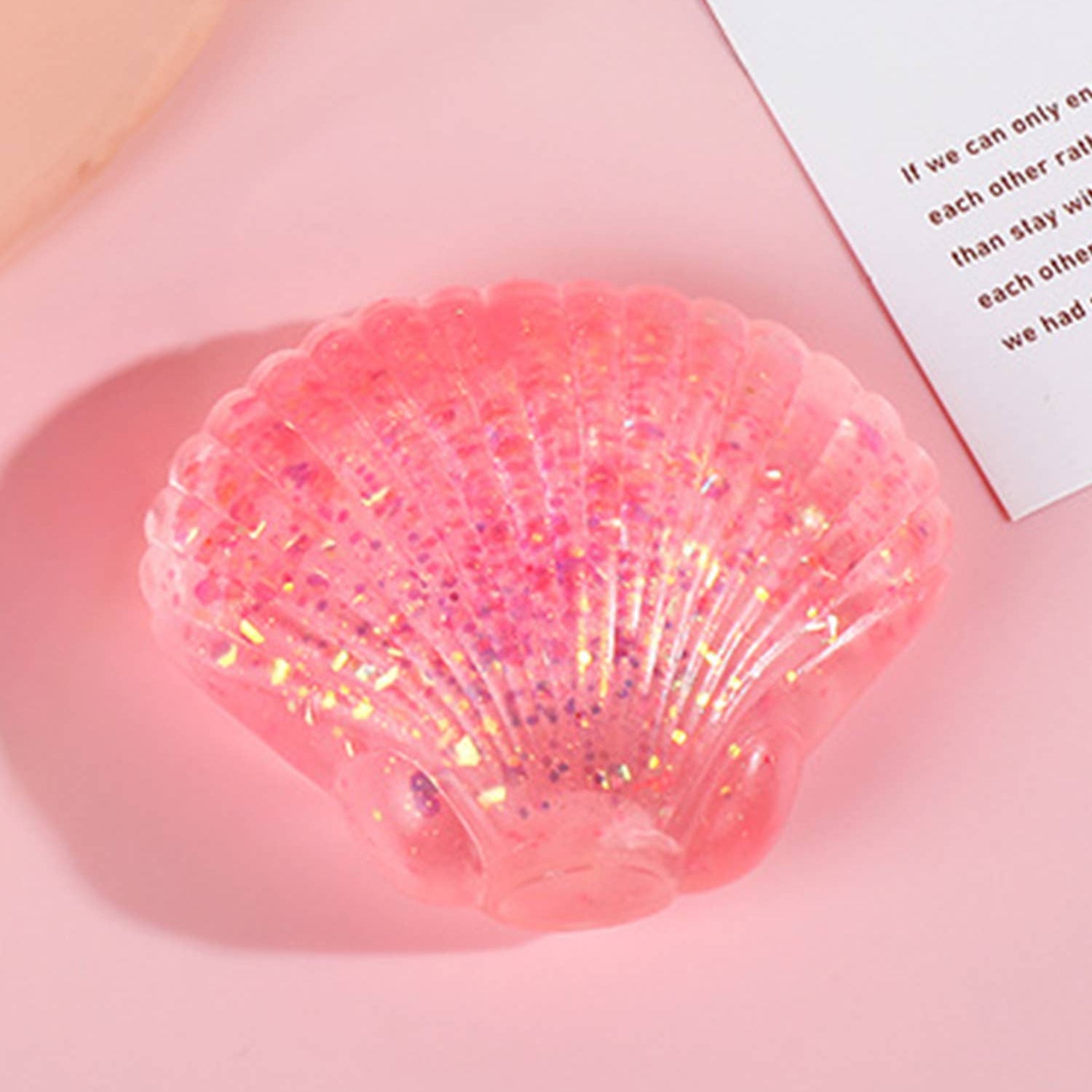 Pink Glitter Seashell Squishy