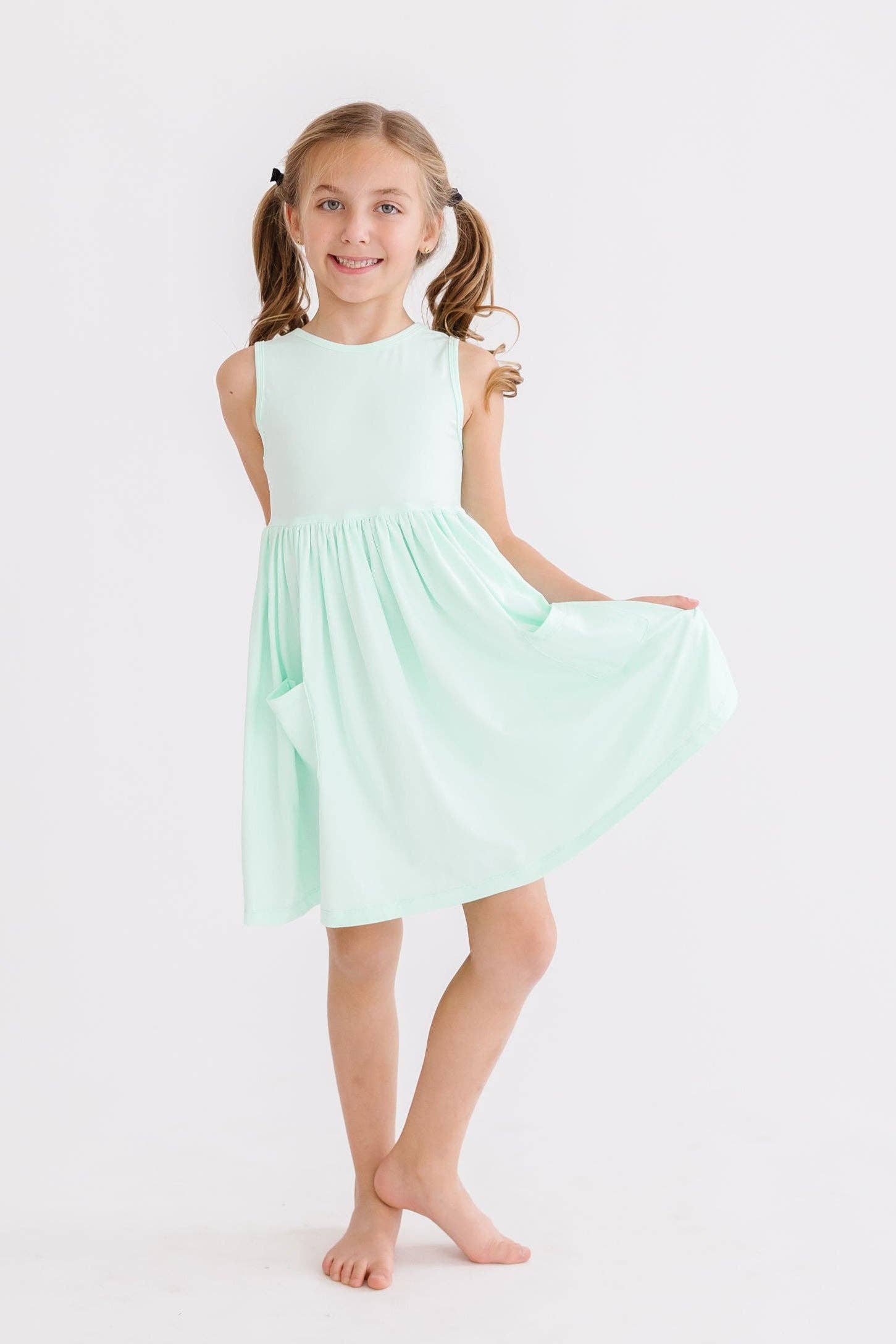 Mila & Rose Tank Pocket Twirl Dress - Pastel Green