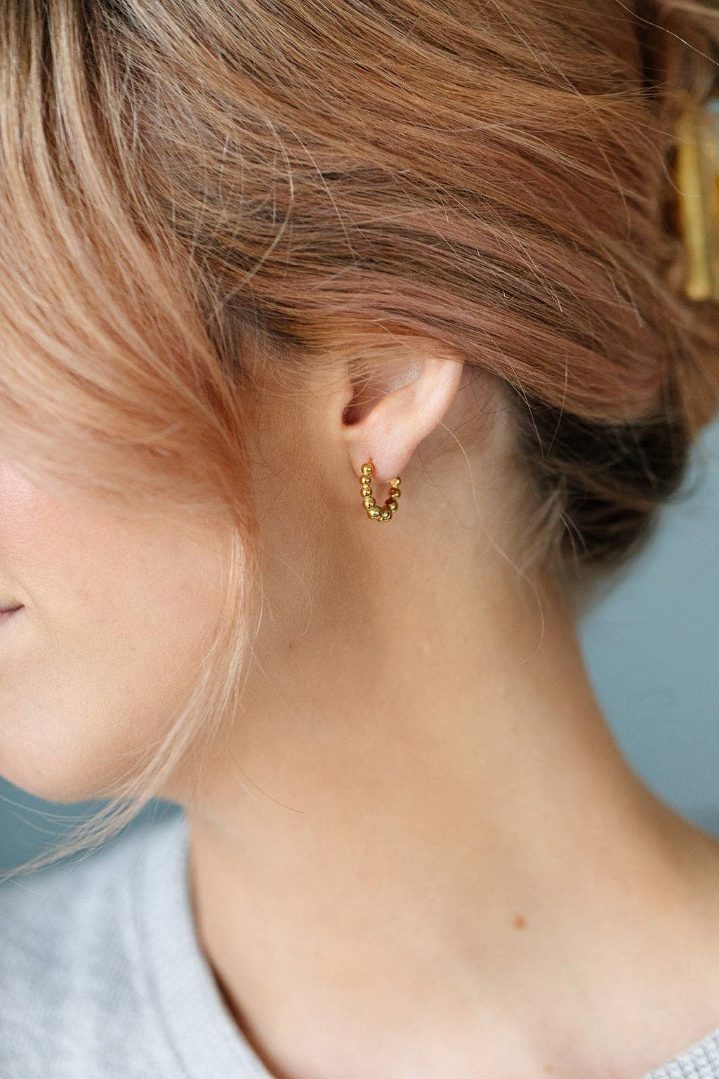 Pip Pop Post - Beaded Huggie Hoop Earrings