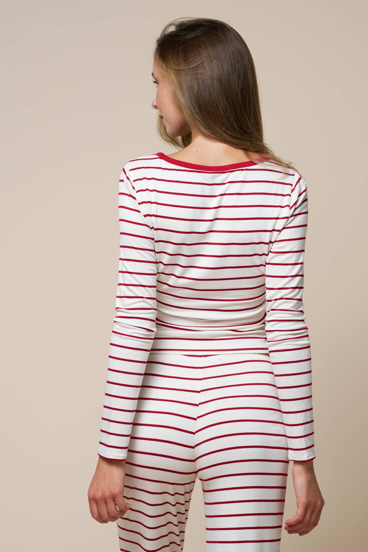Women's Stripe Top & Pant Pajama Set