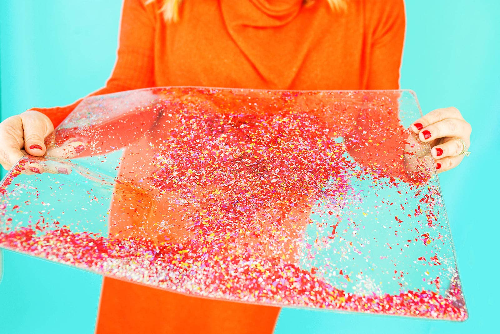 Taylor Elliott Designs - Red + Pink Confetti Placemat + Desk Pad