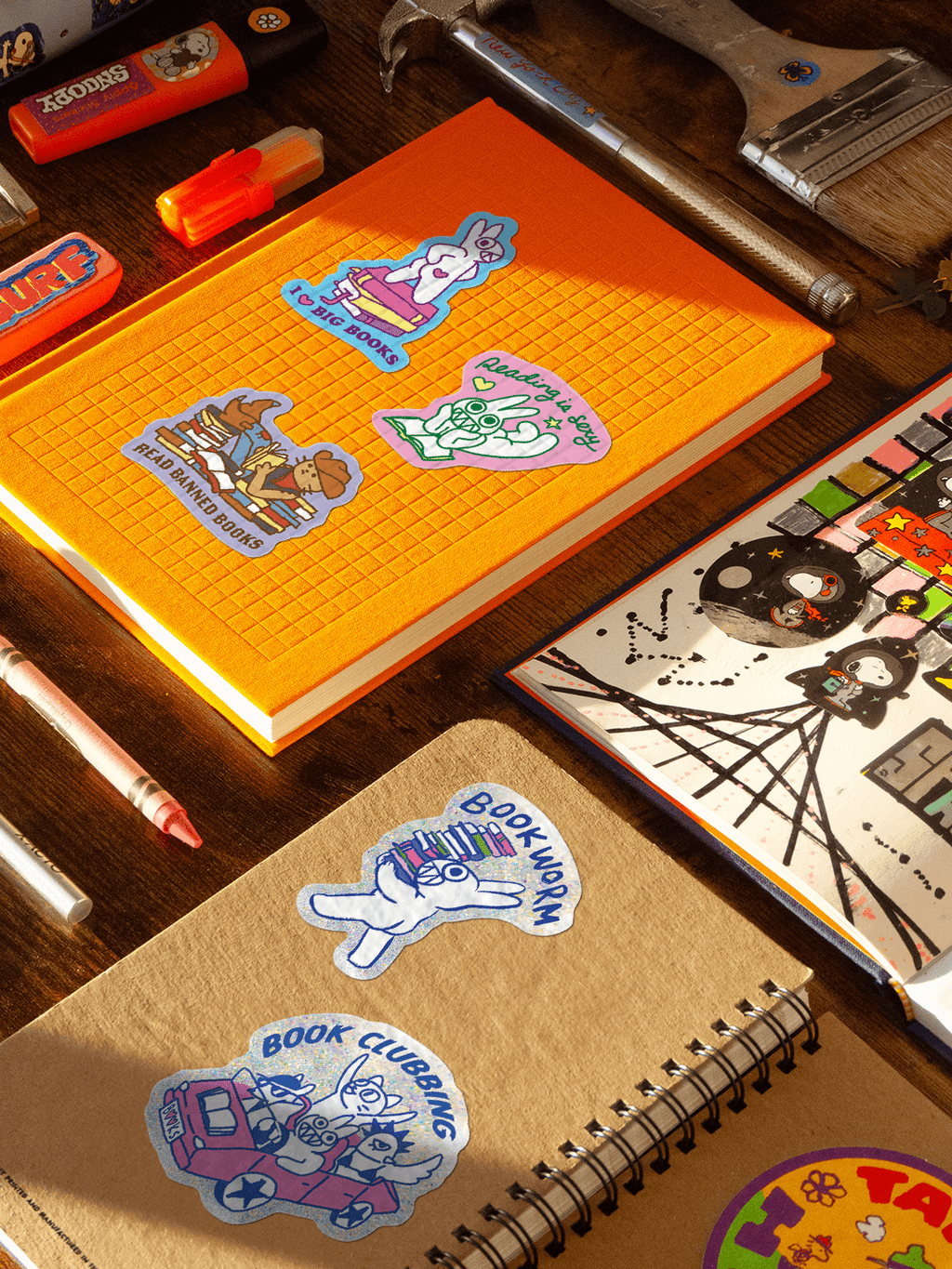 Glitter Holographic Sticker - Book Clubbing