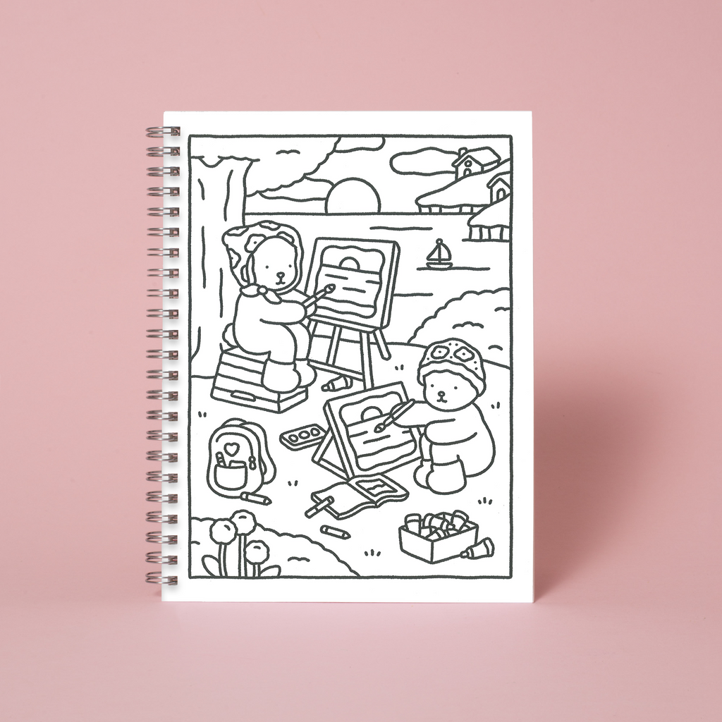 Egg Press Notebook - Coloring Scene Cover