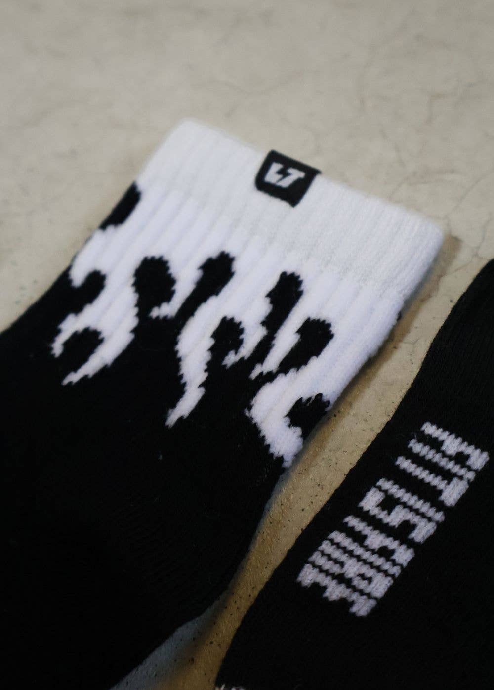 Little Trouble - Crew Socks - White Flame