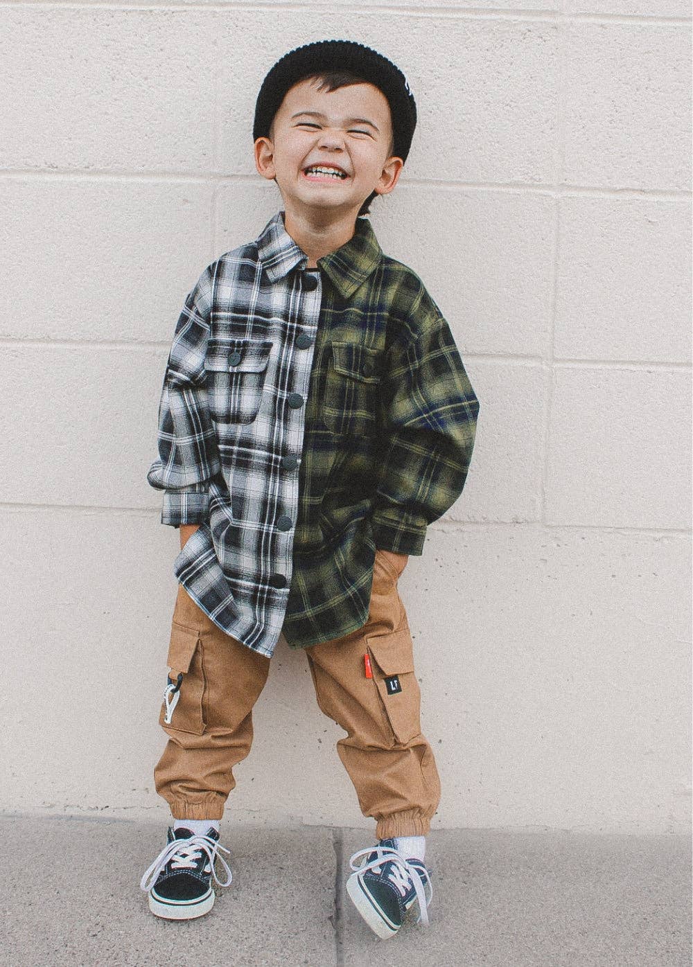 Little Trouble - Two-Tone Flannel Black/Green