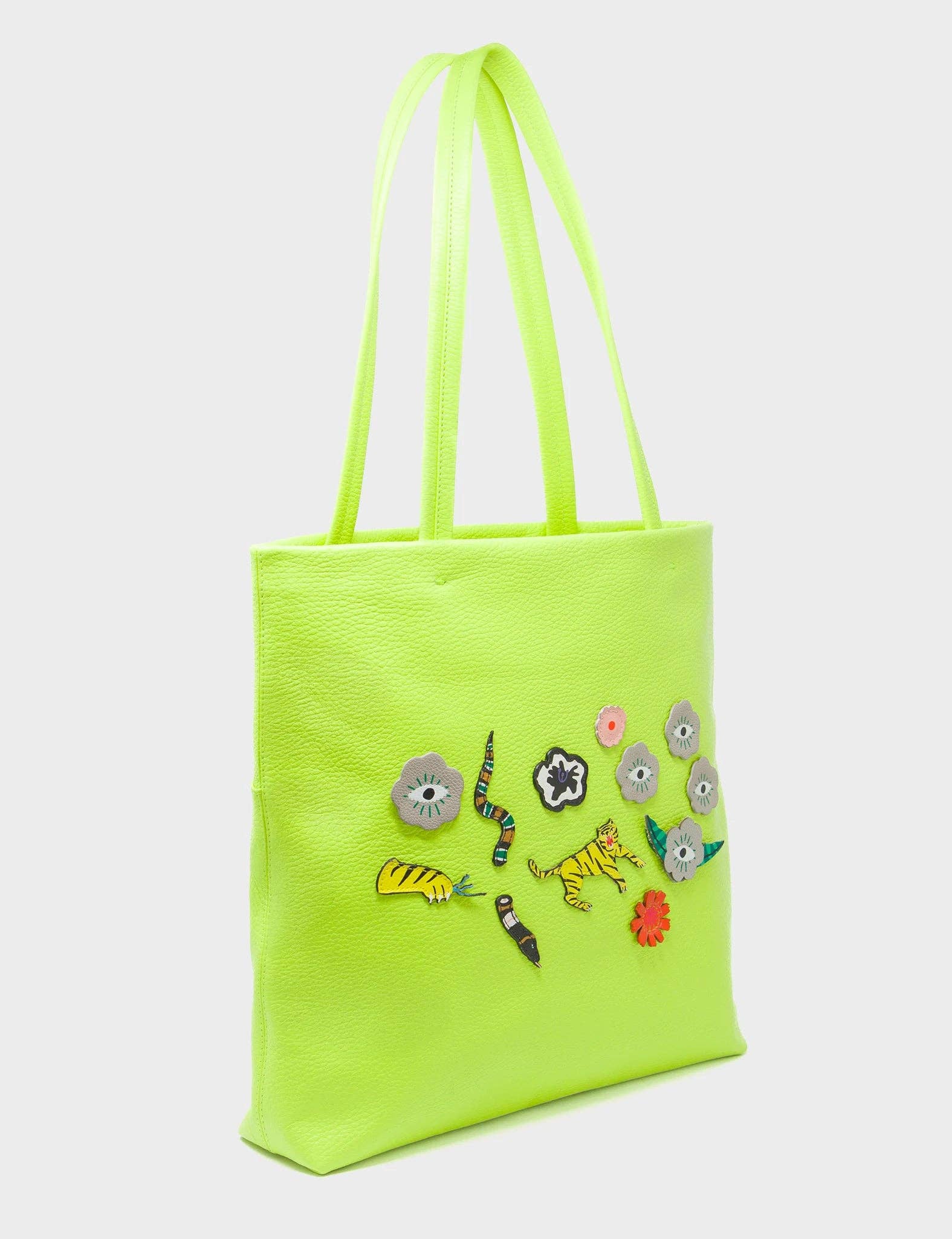 Min & Mon - Matt Sharp Green Leather Tote Bag - Floralia Design