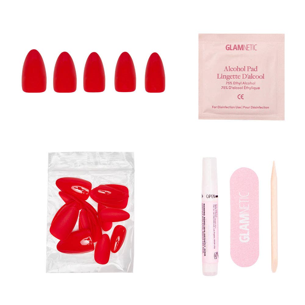 Glamnetic Press On Nails - Fiery Red