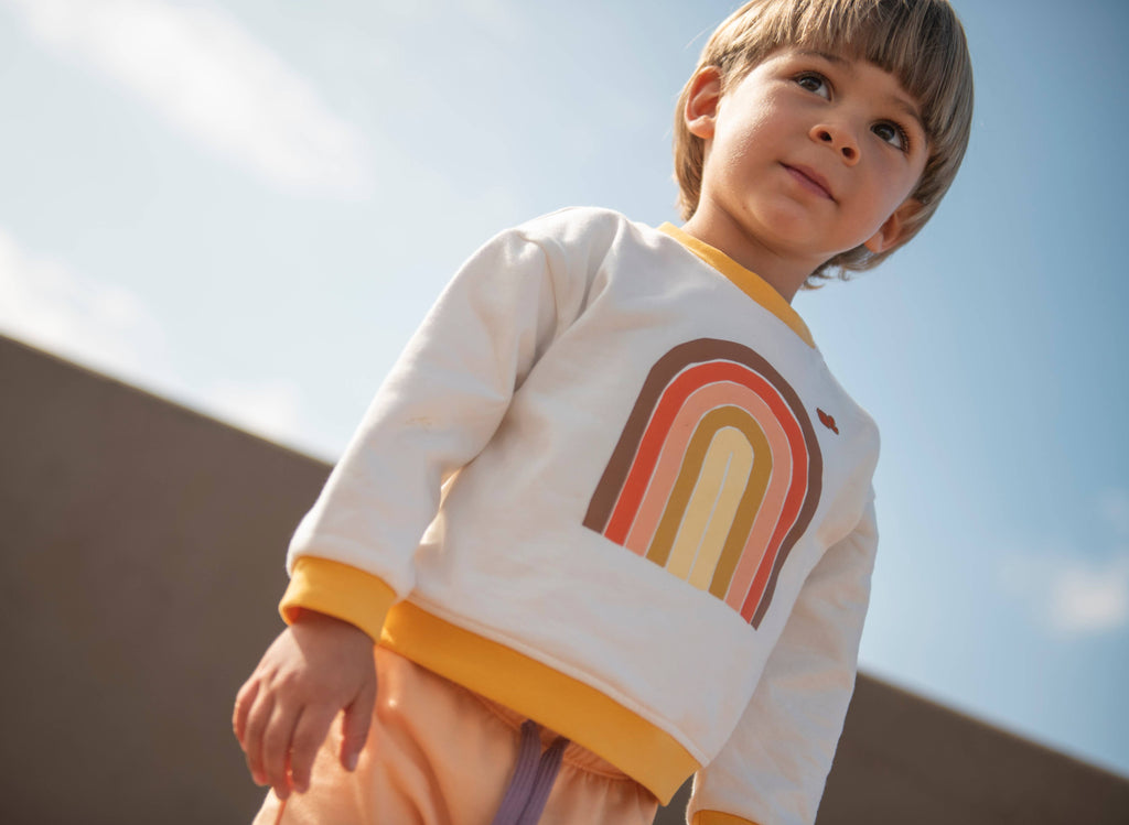 Mon Coeur - Recycled Cotton Vintage Rainbow Sweatshirt
