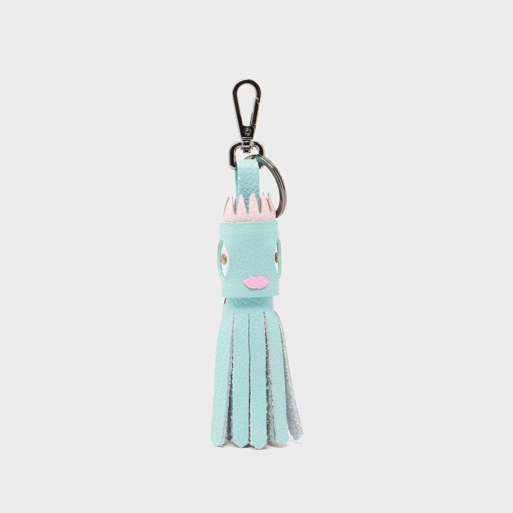 Min & Mon - Queen Callie Marie Charm - Eggshell Blue Leather Keychain