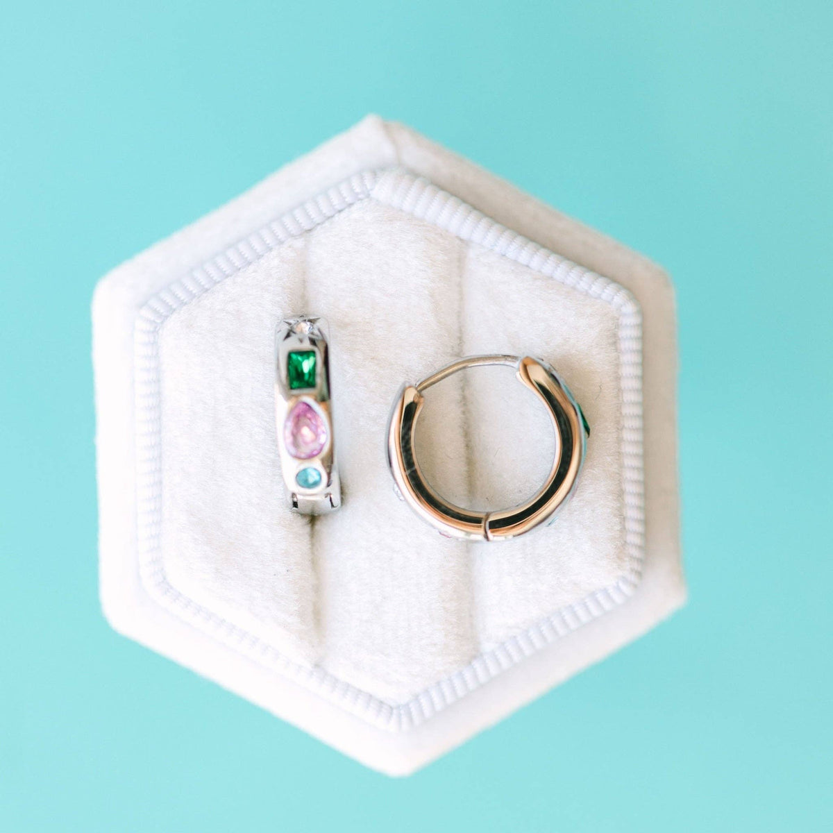 Pierced Co - Silver Treasure Huggies