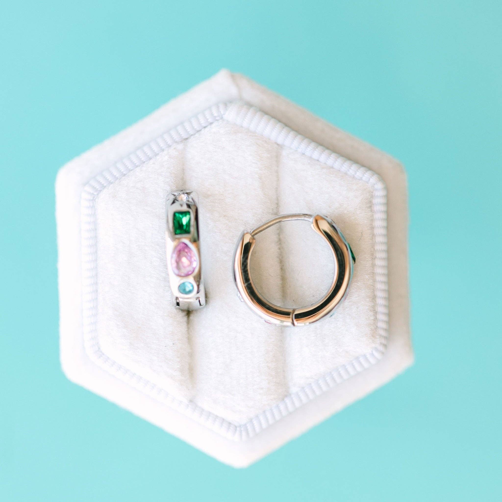 Pierced Co - Silver Treasure Huggies