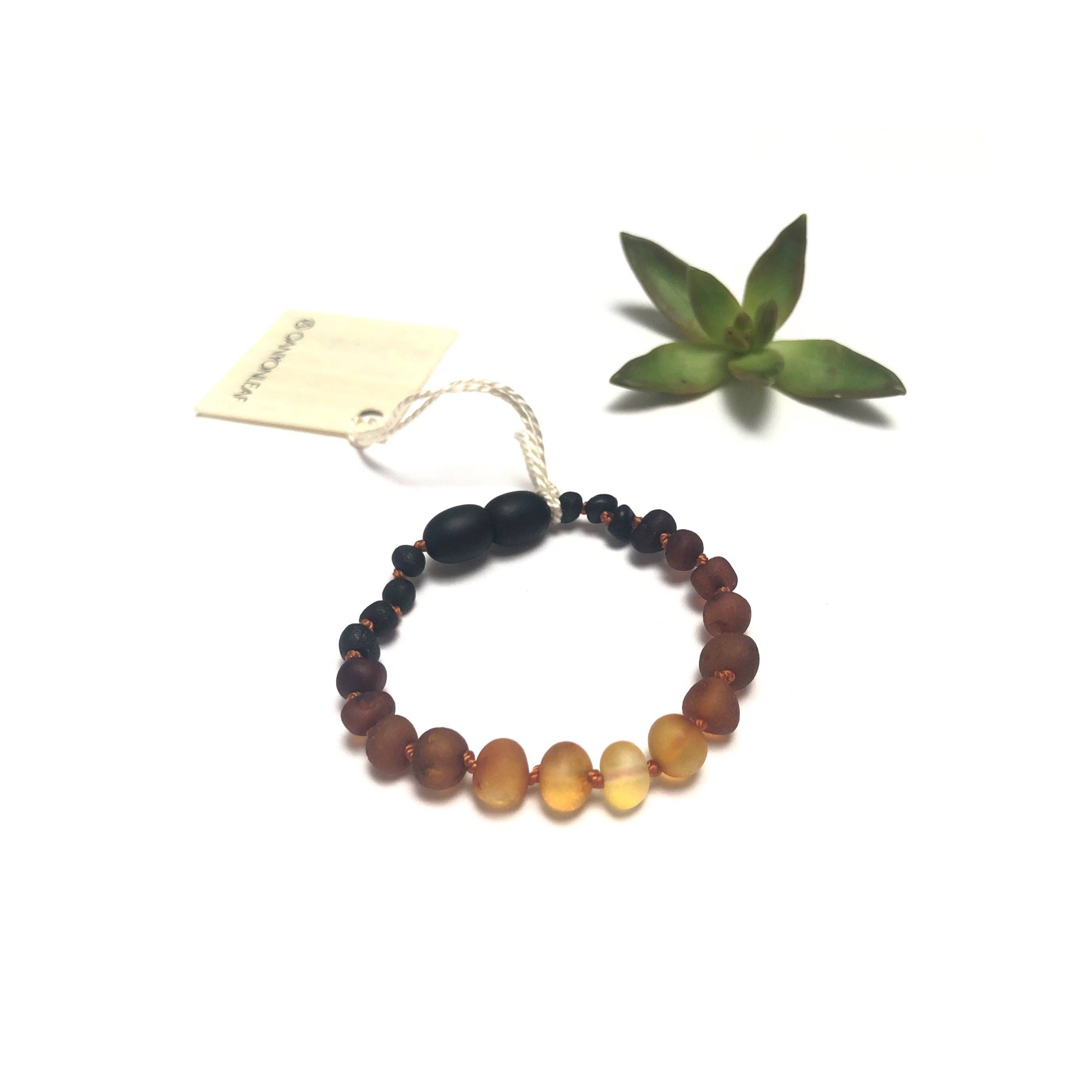 CanyonLeaf - Raw Ombre Baltic Sea Amber || Beaded Anklet or Bracelet