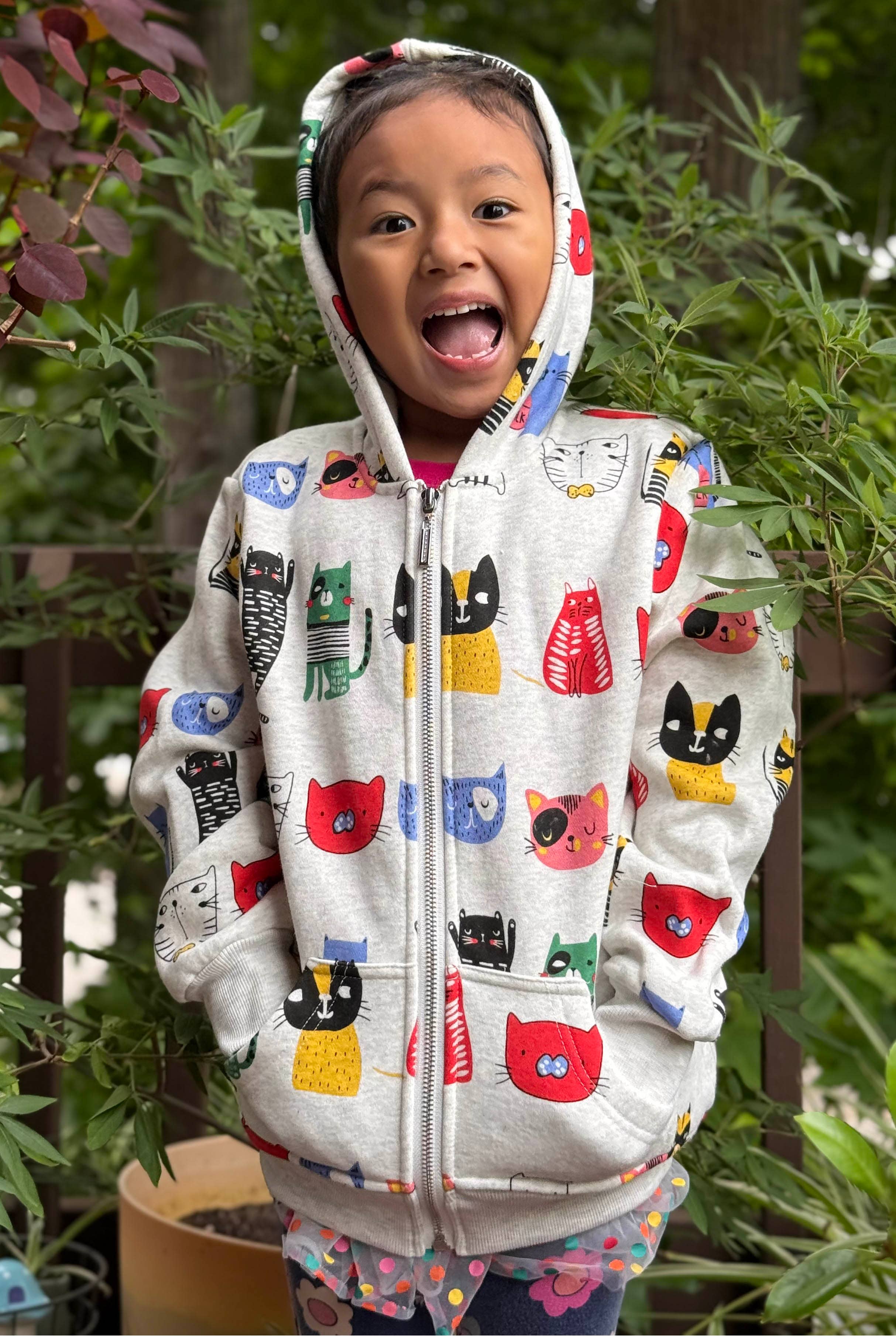 LA Soul - Colorful Cat Zip Hoodie