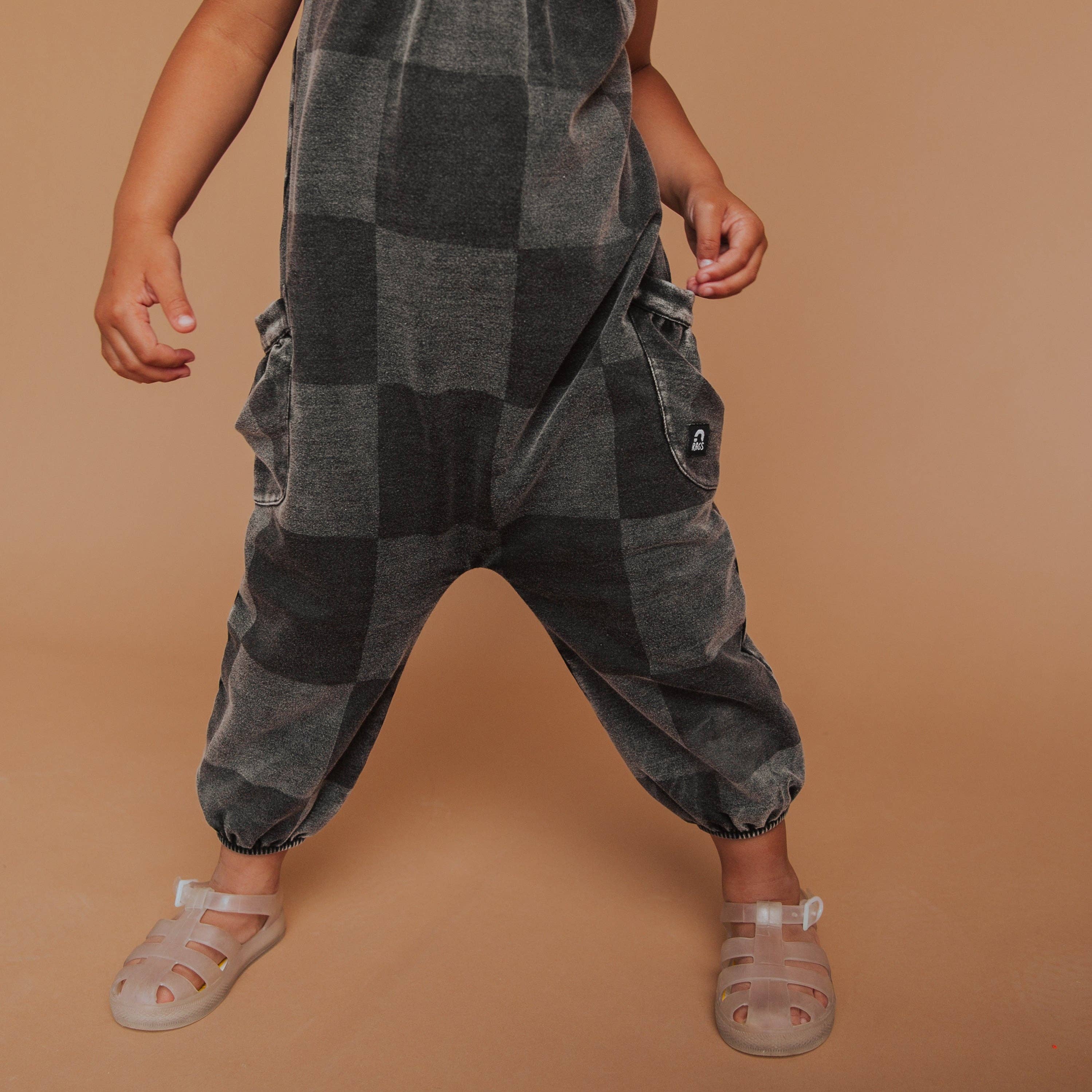 RAGS Strappy Jumper - Black Denim Check