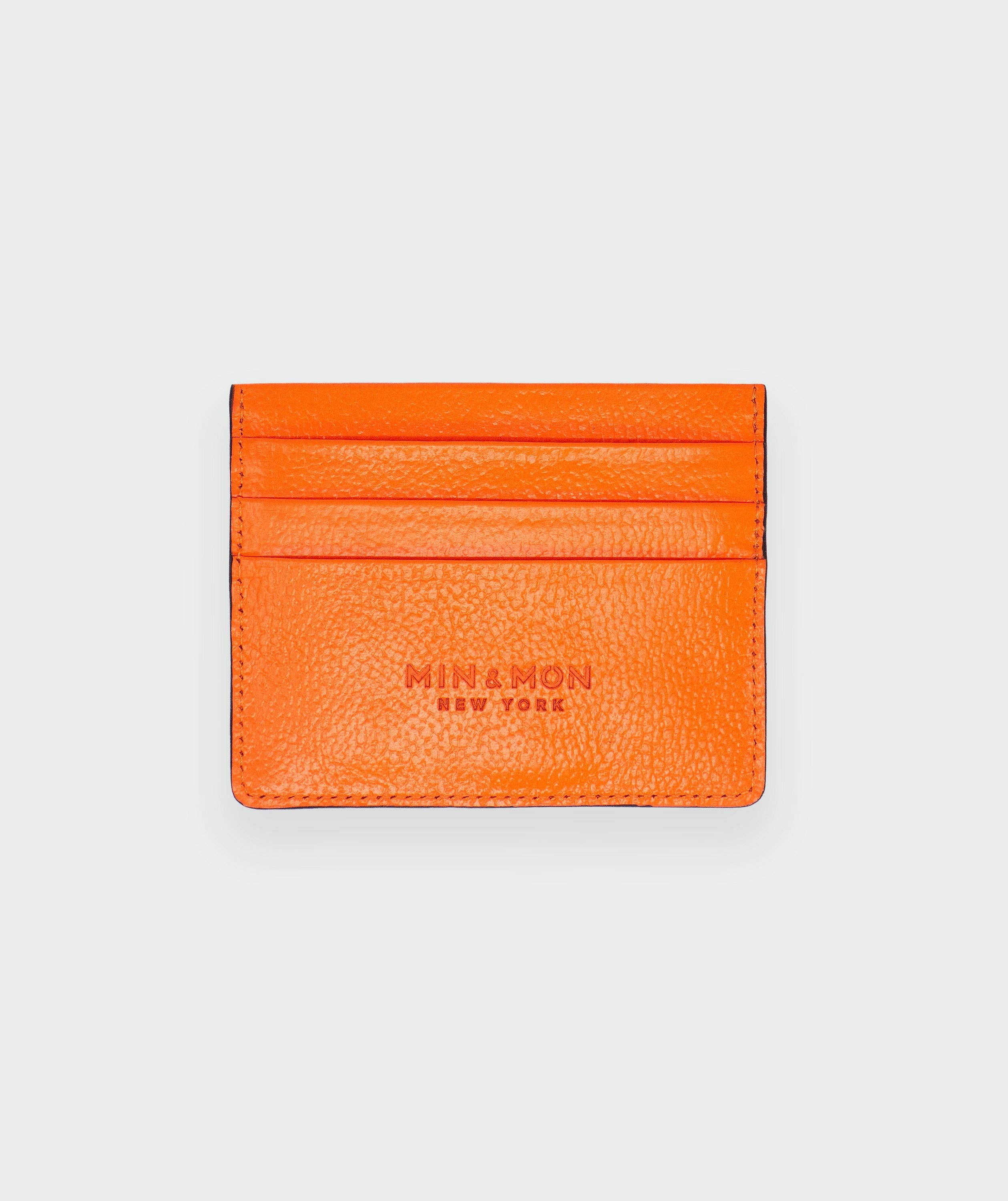 Min & Mon - Filium Neon Orange Leather Cardholder - All Over Eyes