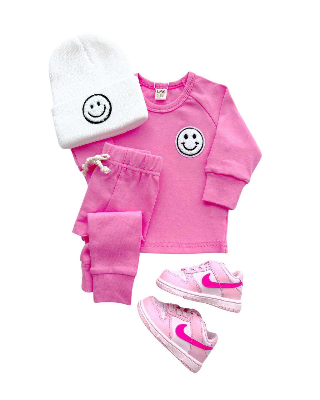 Lucky Panda Kids Lounge Set - Smiley Bubble Gum