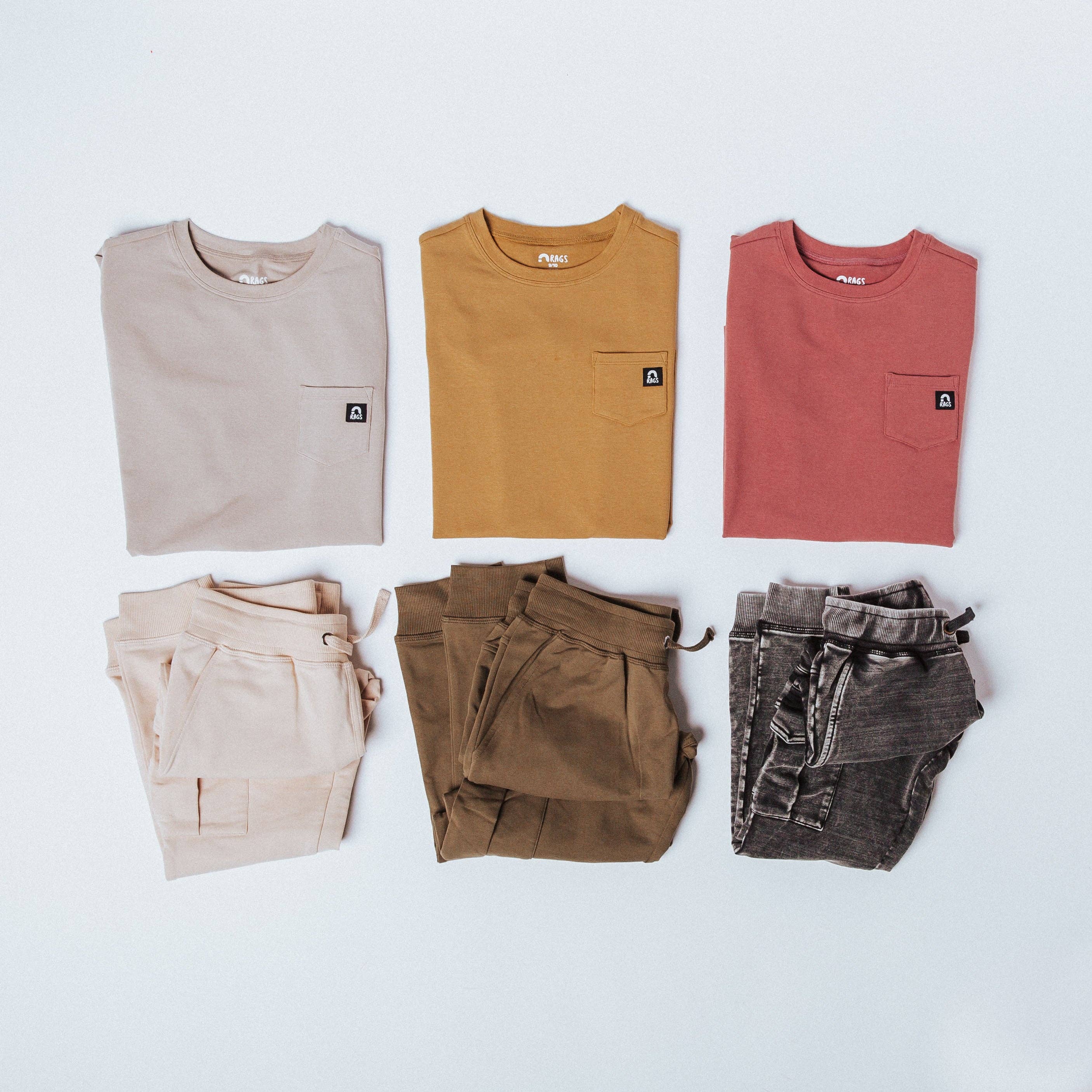 RAGS - Relaxed Fit Cargo Joggers - Washed Black Denim