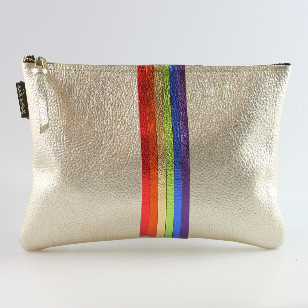 Zina Kao - The Thin Rainbow Carter Metallic Clutch - Gold