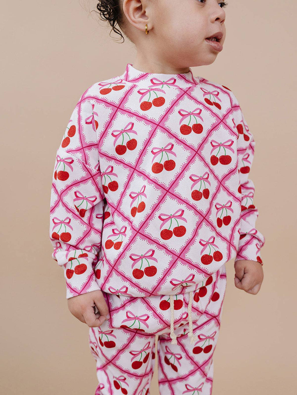 Lucky Panda Kids Jogger Set - Cherry Bow