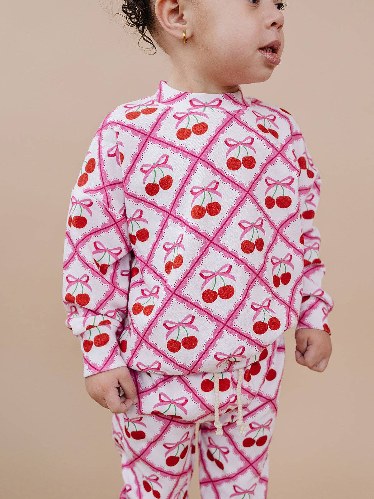 Lucky Panda Kids Jogger Set - Cherry Bow