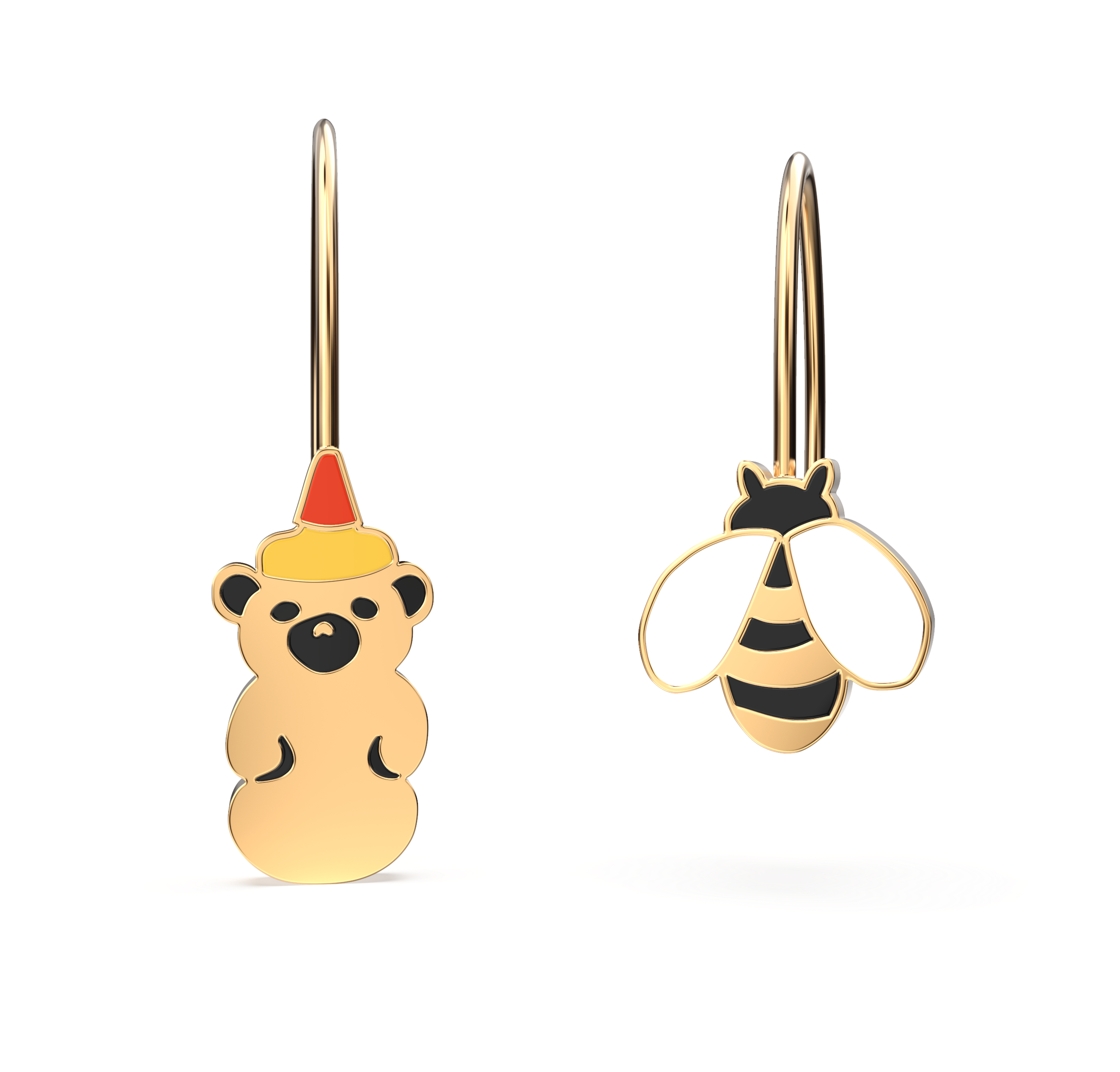 Yellow Owl Workshop - Honey Bear + Honey Bee Earrings
