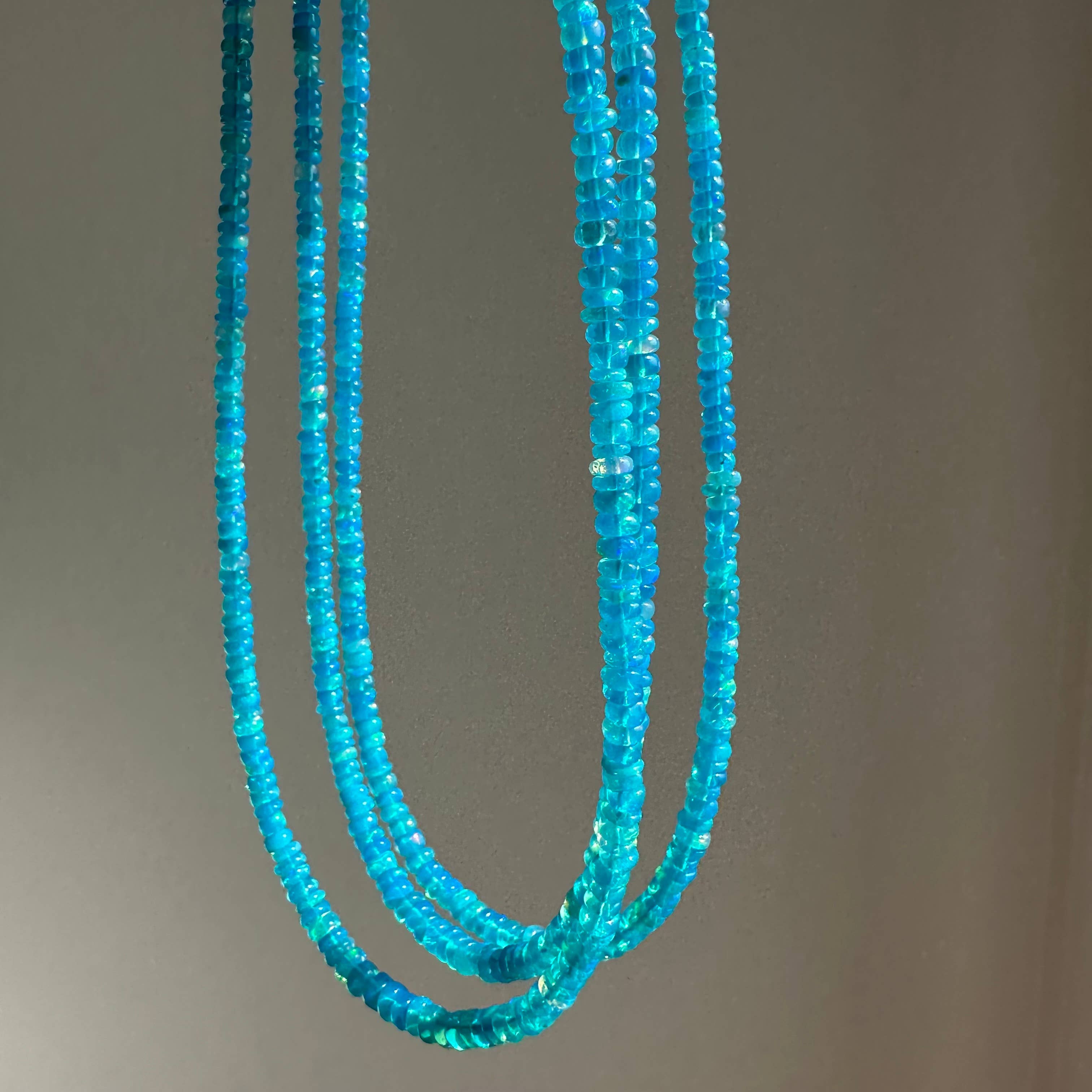 Anokhi Green Handmade Gemstone Necklace - Sky Blue Opal