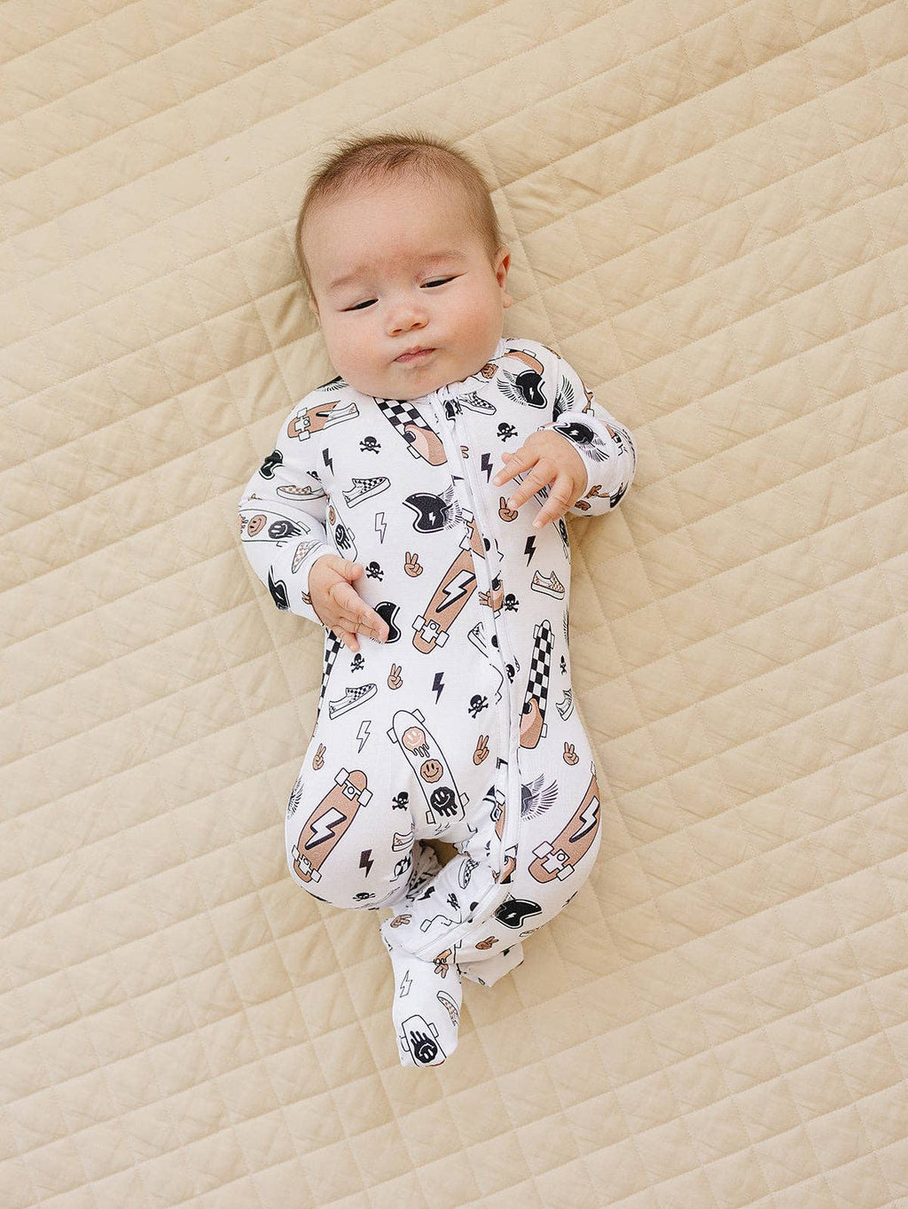 Lucky Panda Kids Bamboo Zip Romper - Sk8er
