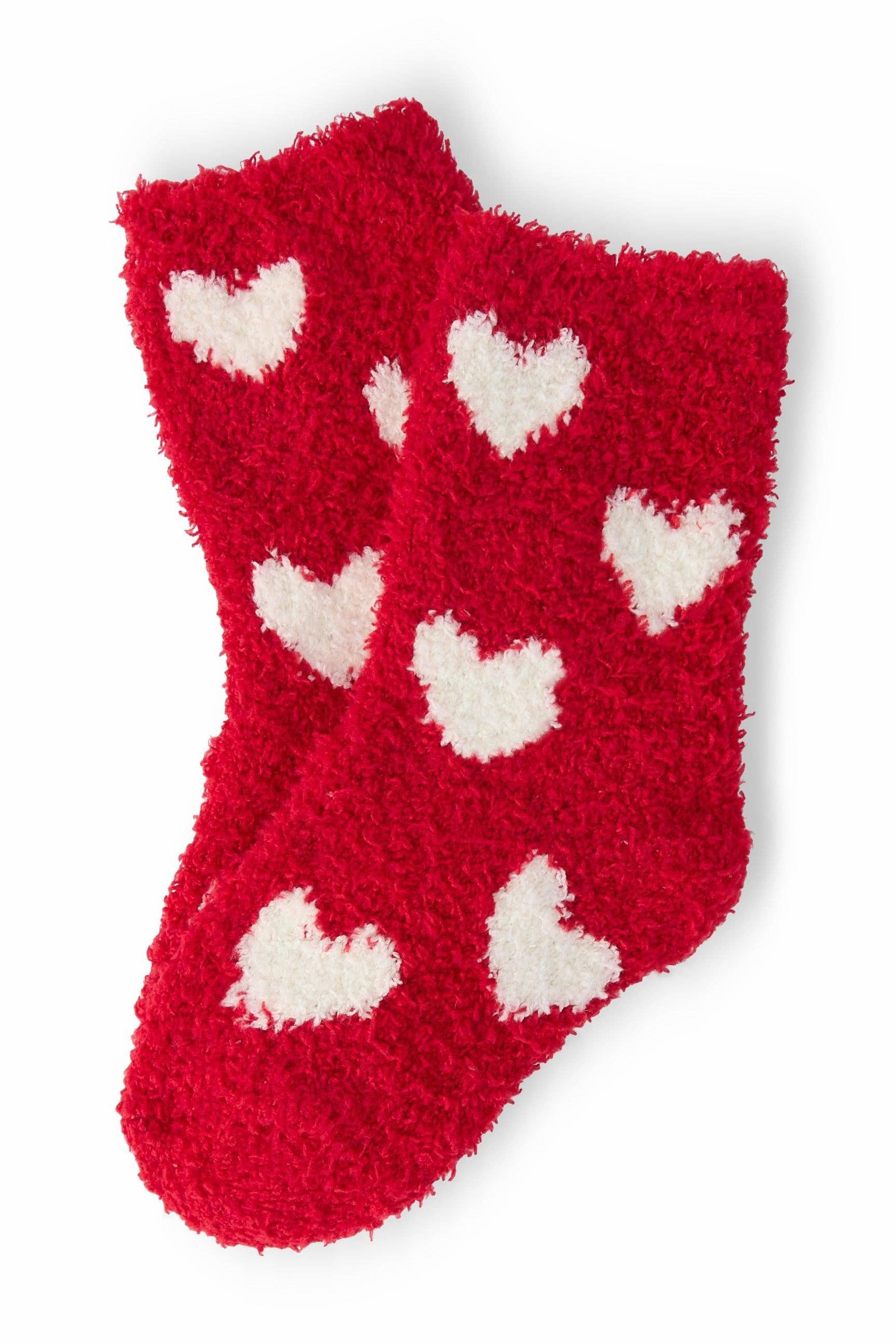 Mila & Rose - Red/Coconut Heart Cozy Socks
