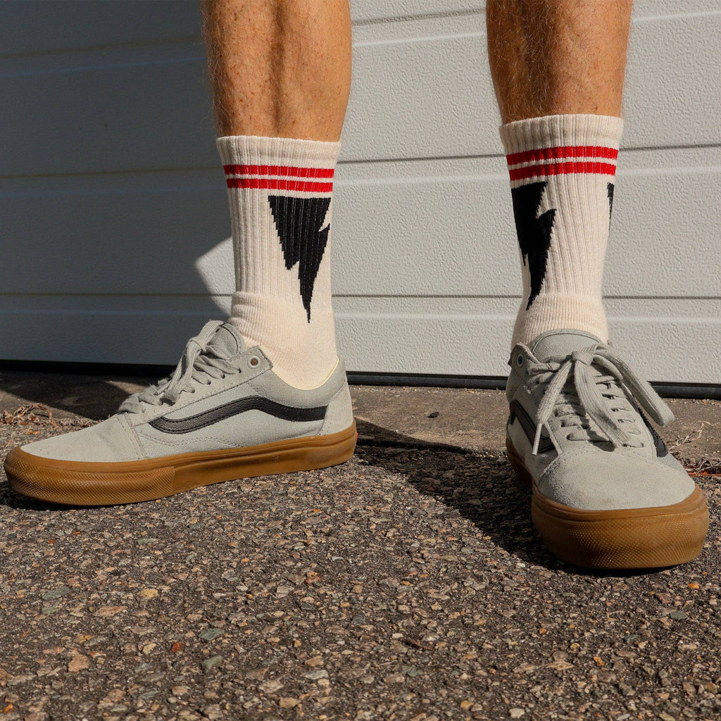 SOCCO Socks - Mike Vallely Lightning Bolt (White)