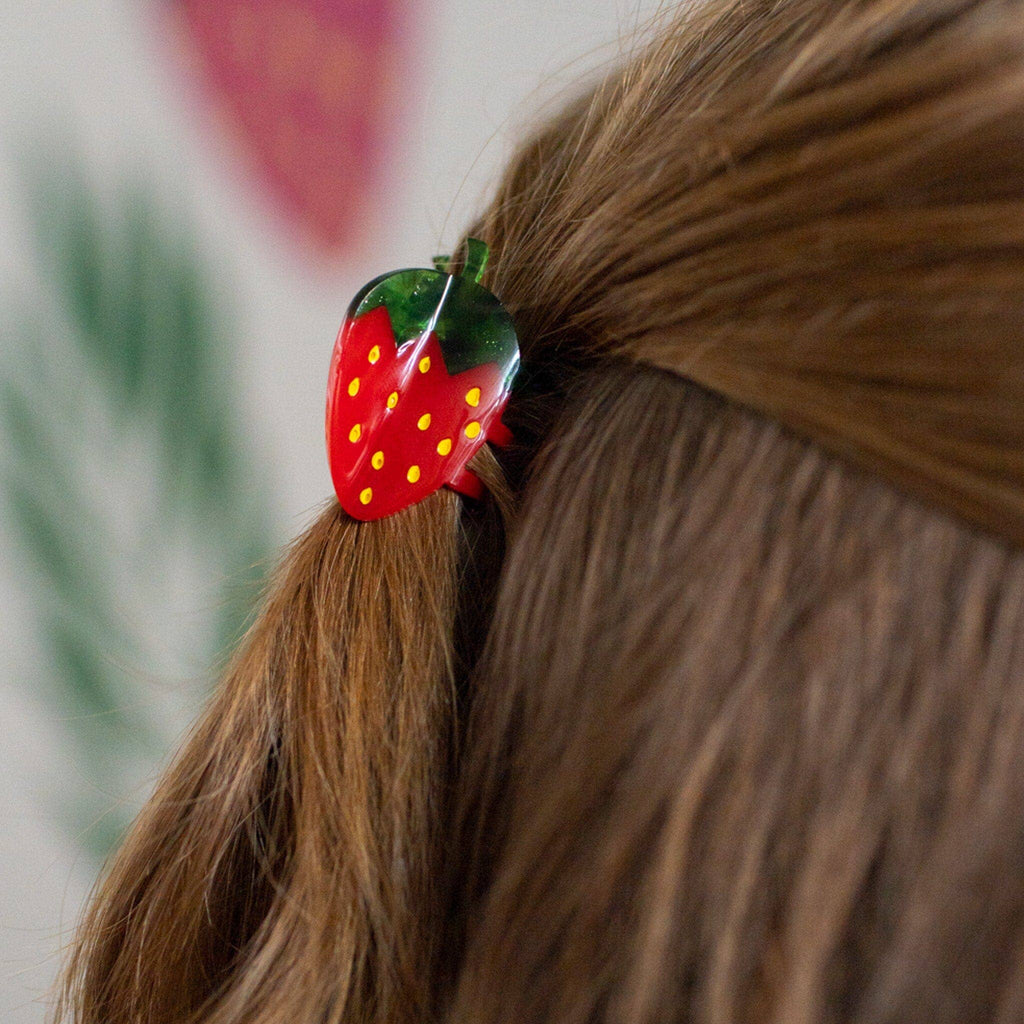 Jenny Lemons Hair Claw Clip - Mini Red Strawberry