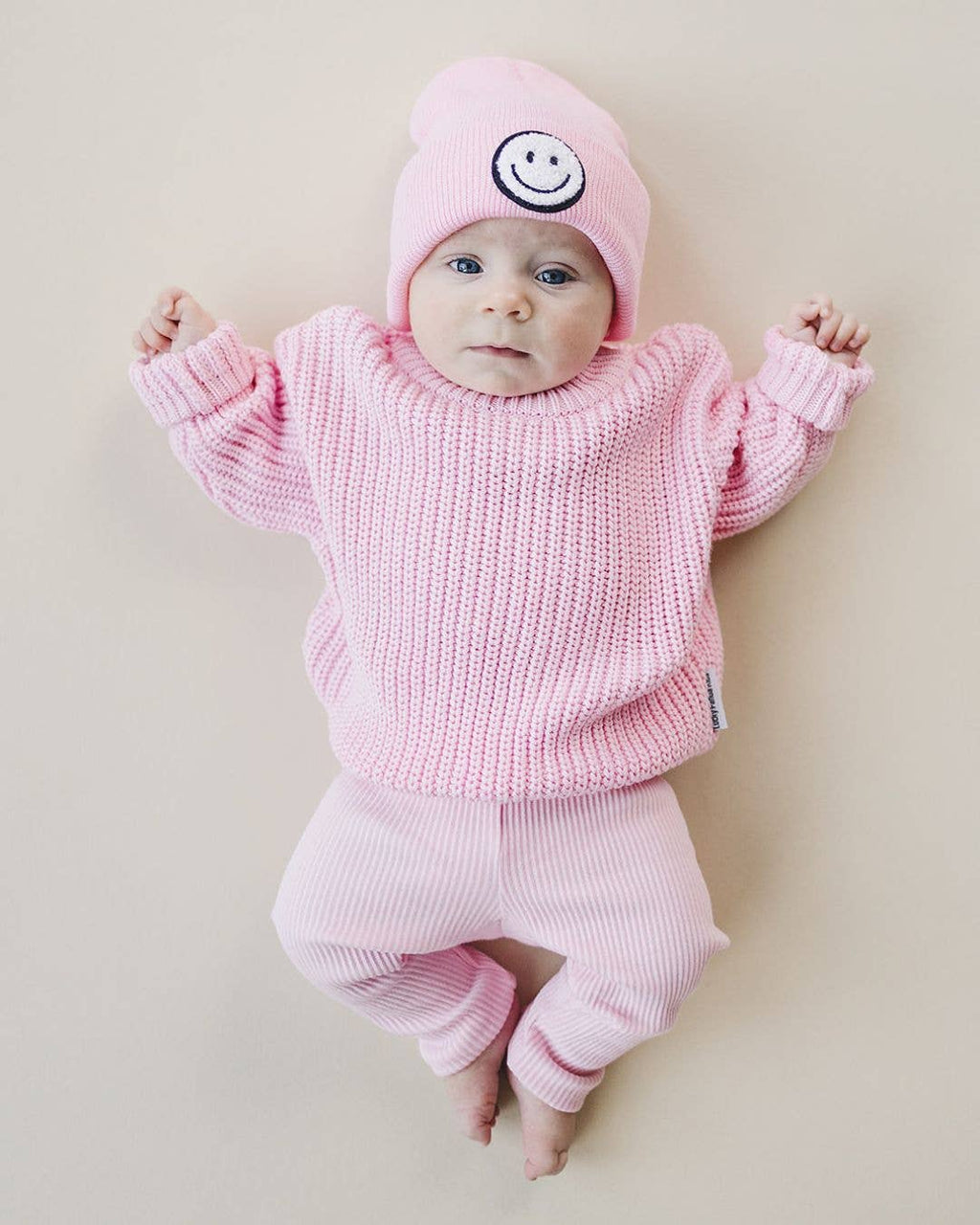 Lucky Panda Kids Smiley Beanie - Pink