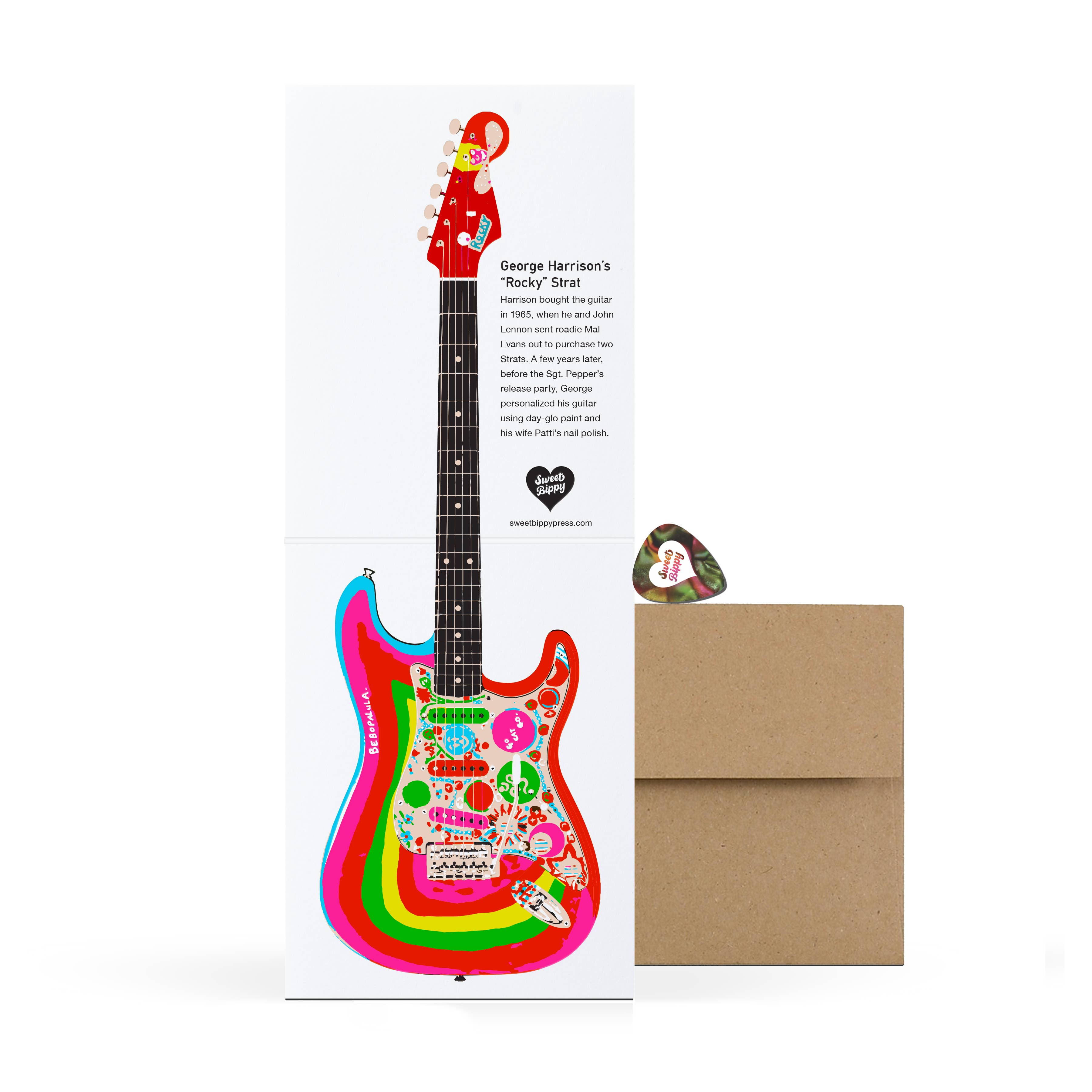 Sweet Bippy Press - Famous Guitar Series — Harrison Greeting Card