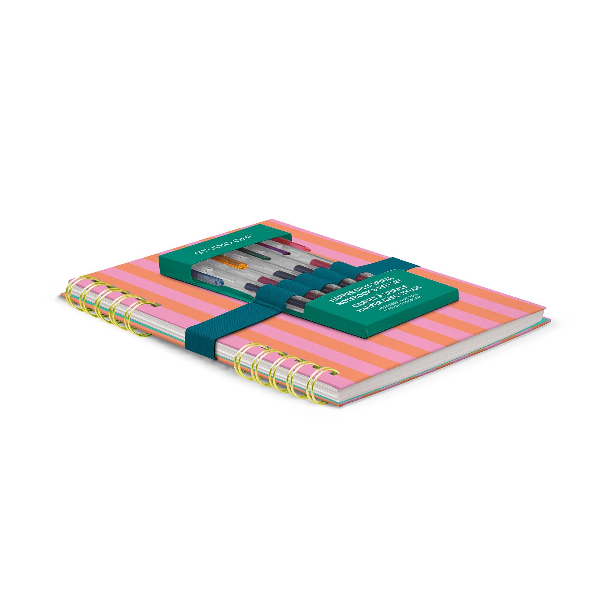 Studio Oh! - Cabana Stripes Harper Split-Spiral Notebook & Pen Set