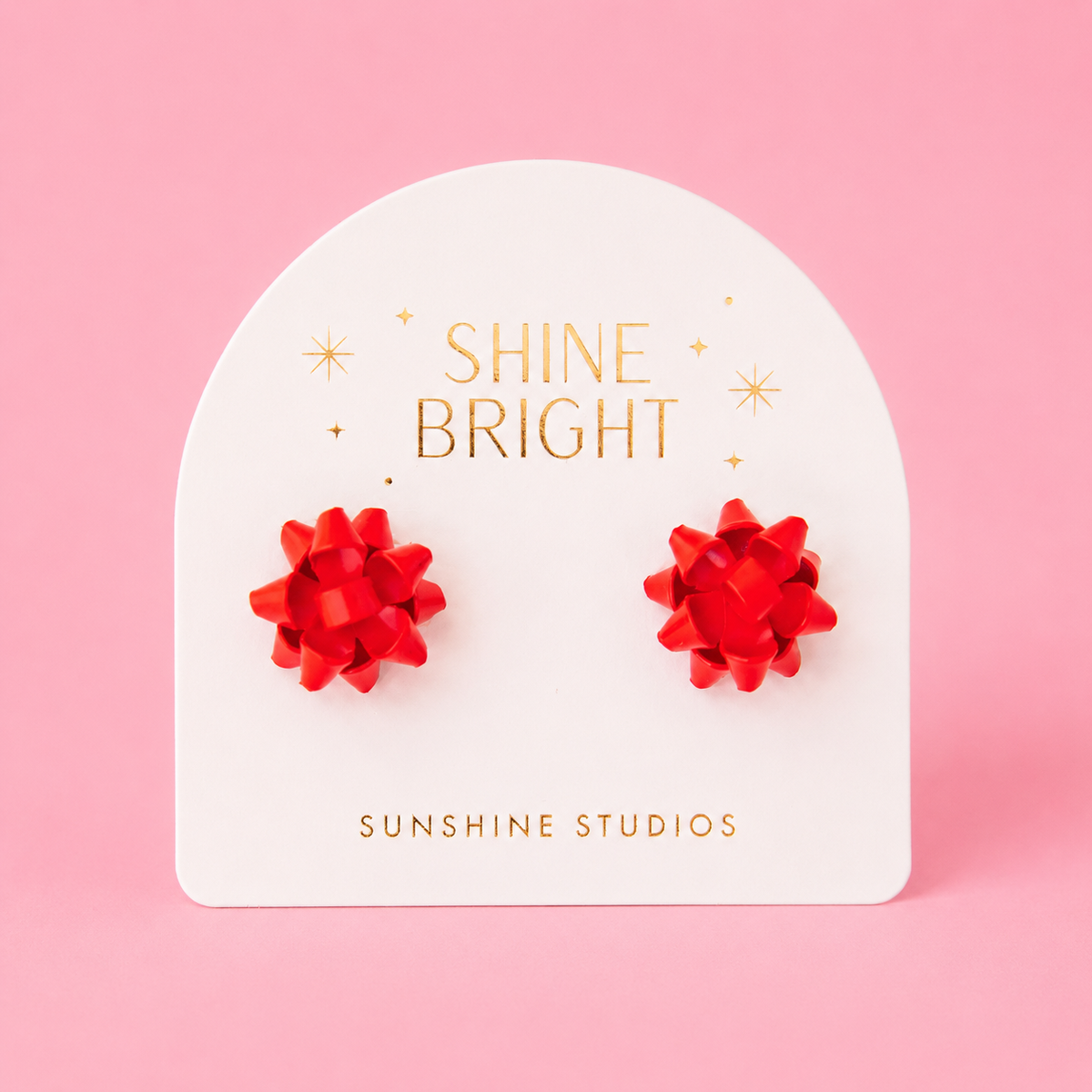 Sunshine Studios - Holiday Bow Earrings (Red)