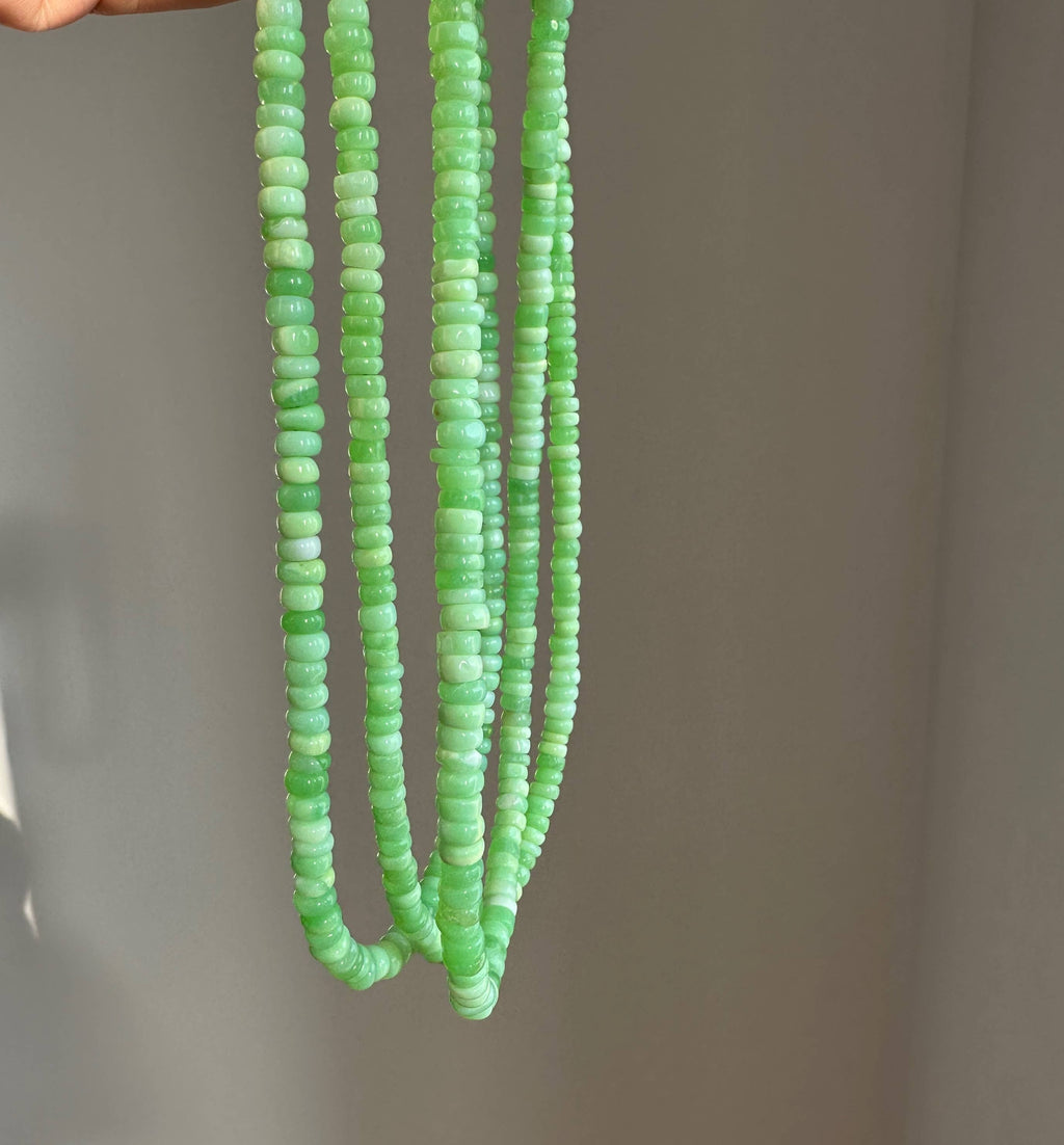 Anokhi Green Handmade Gemstone Necklace - Bright Green Neon Opal