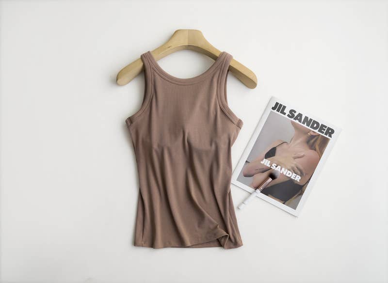 Women's Ribbed Tank w/ Built In Bra