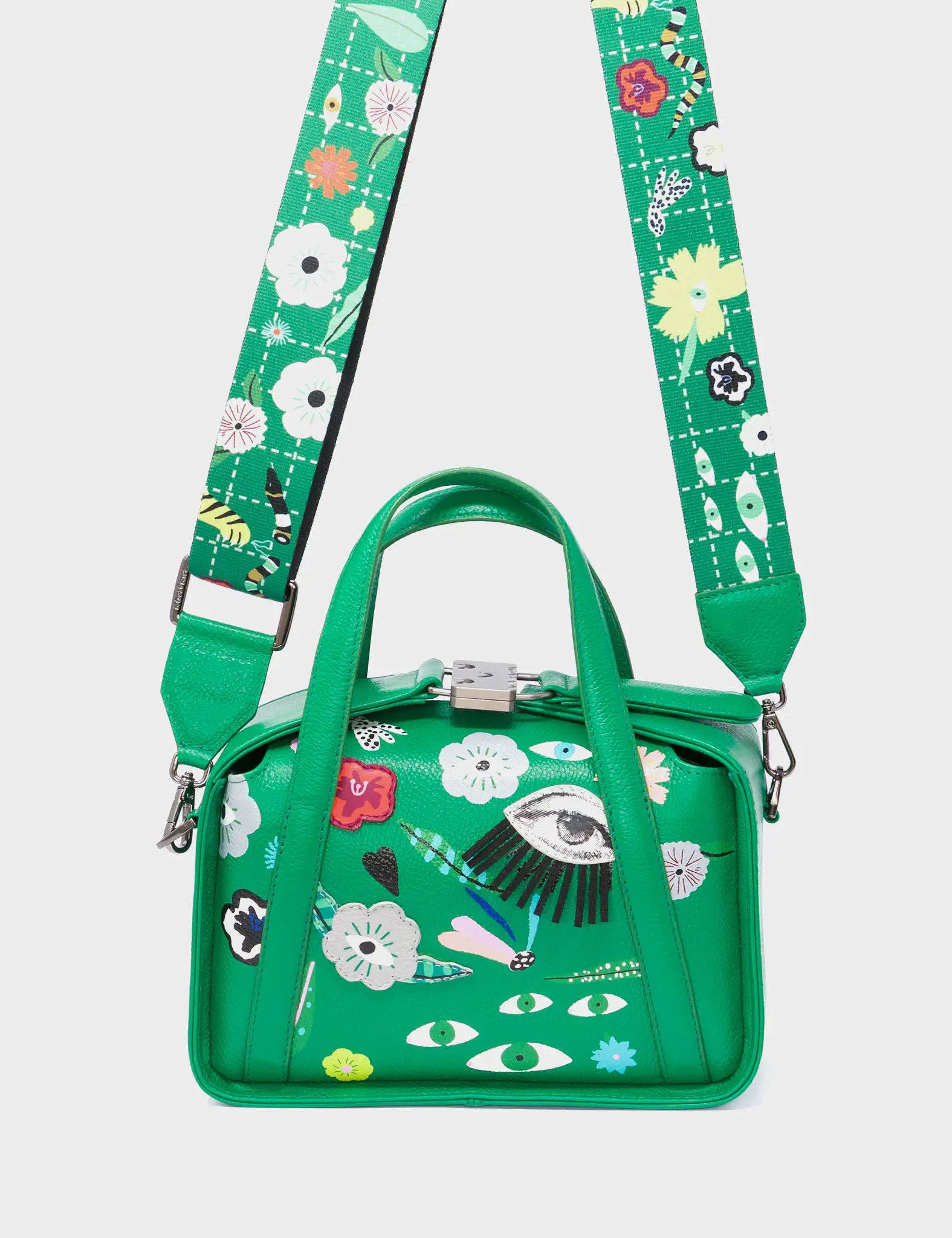 Min & Mon - Benji Small Crossbody Irish Green Leather Bag - Floralia Design