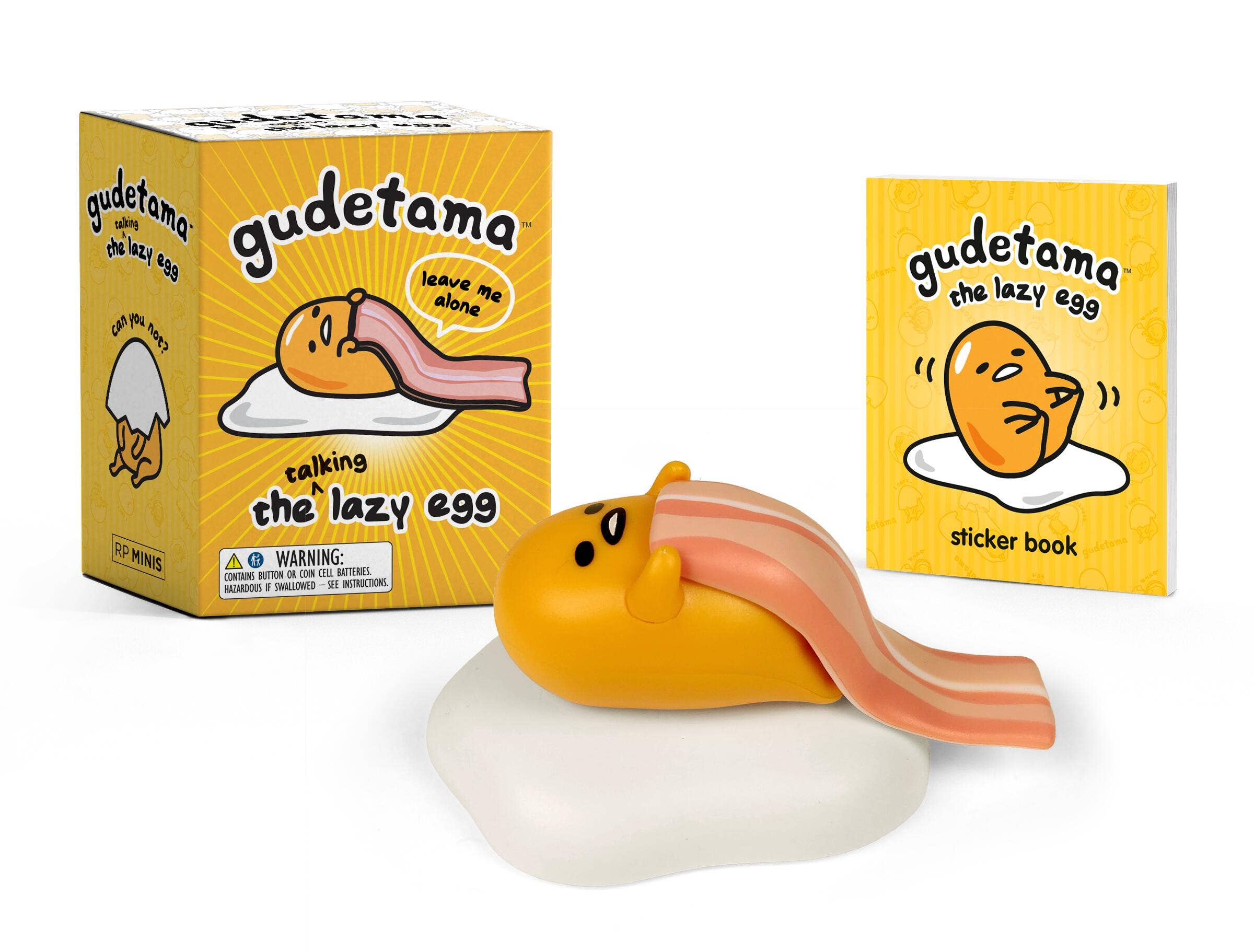 Gudetama: The Talking Lazy Egg Figurine & Sticker Book