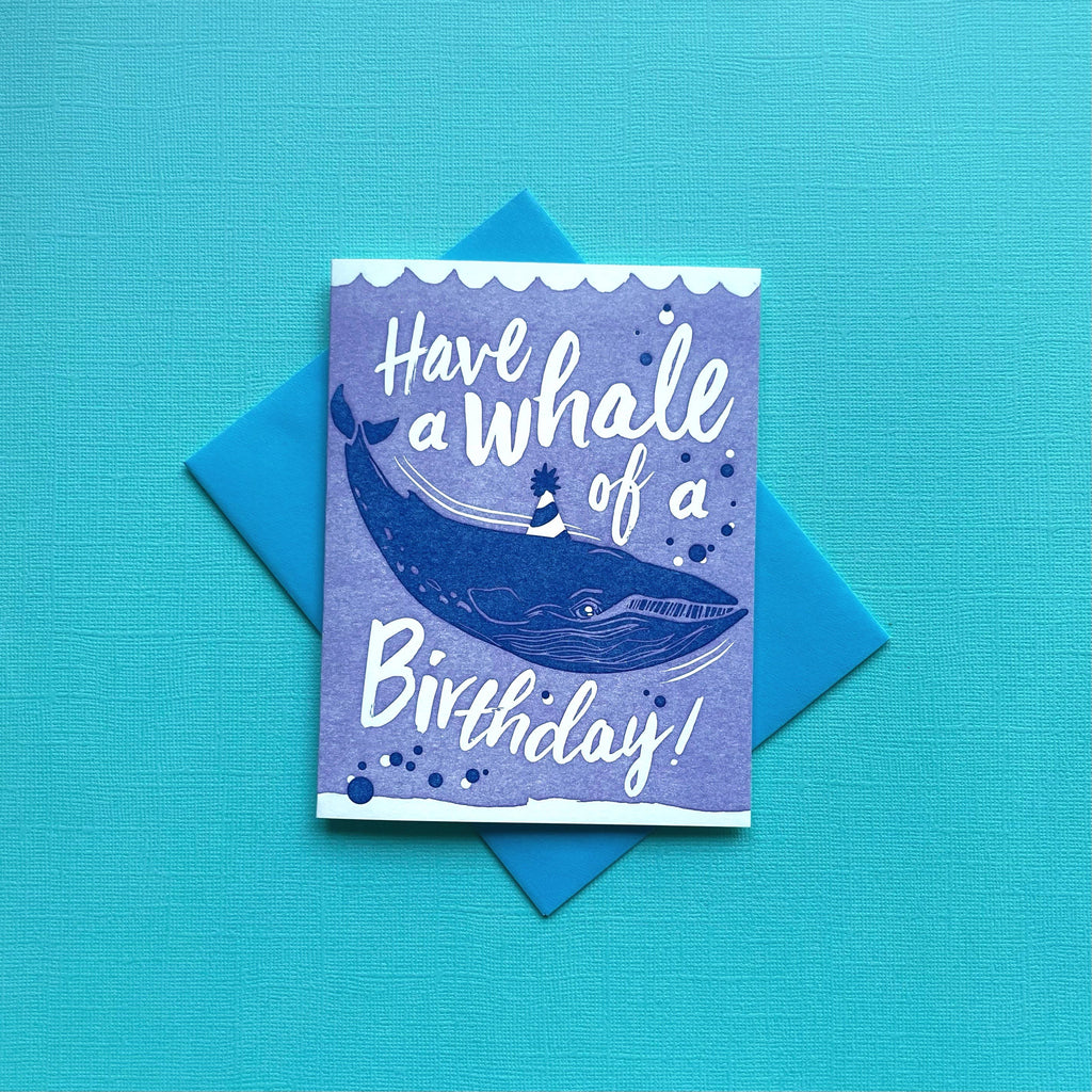 Pier Six Press Letterpress Greeting Card - Whale of a Birthday