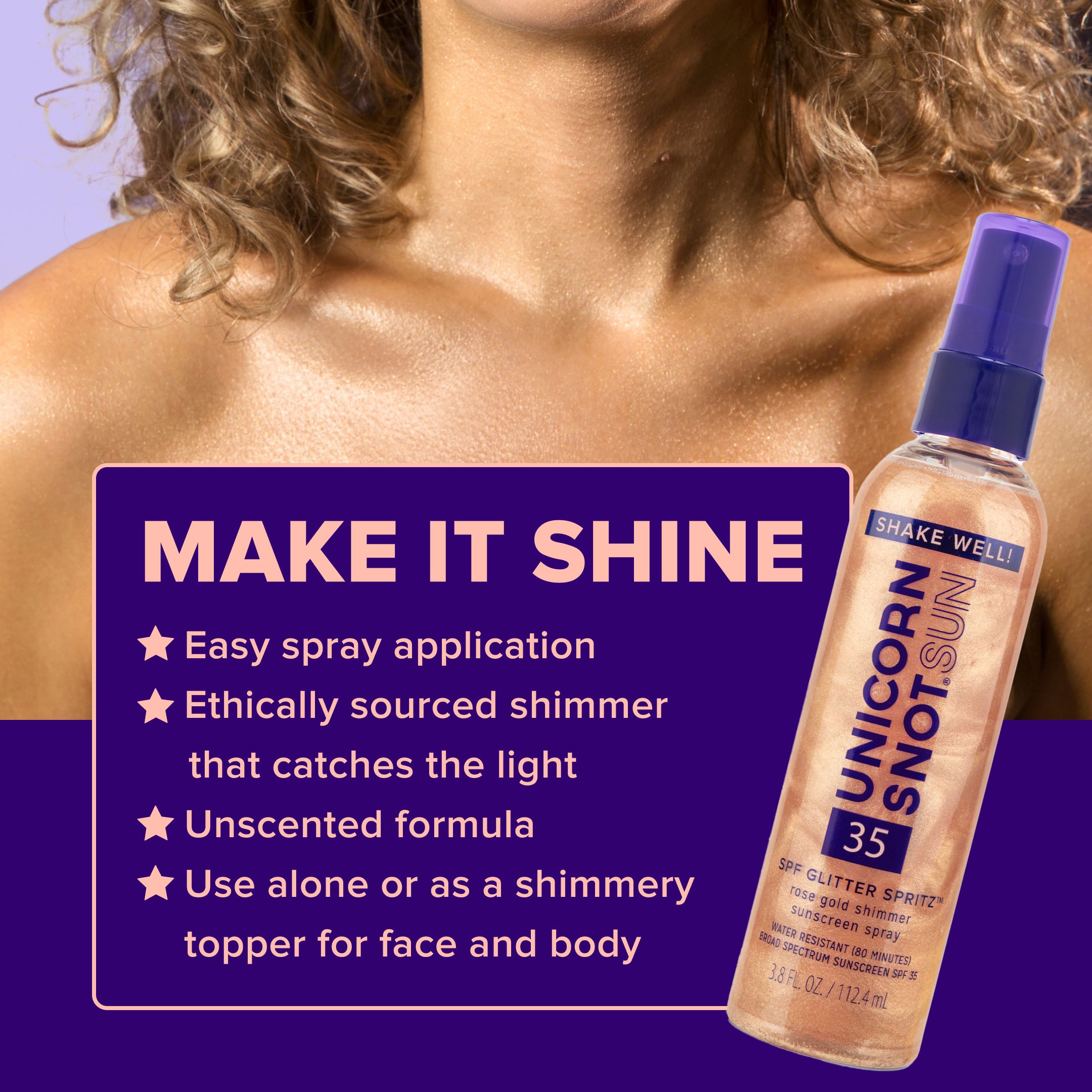 Unicorn Snot - SPF 35 Sunscreen Spray - Rose Gold Shimmer