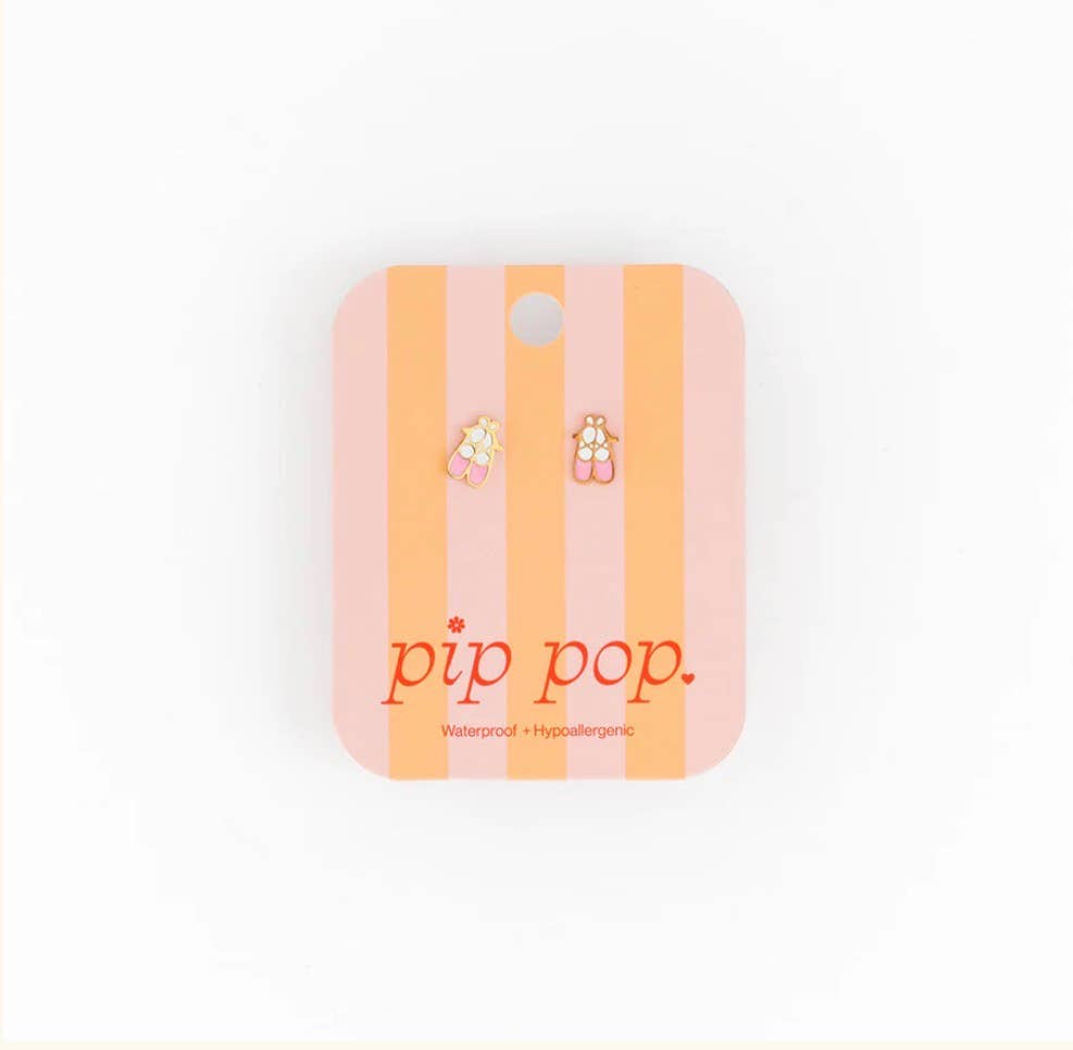 Pip Pop Post - Ballet Slipper Stud Earrings