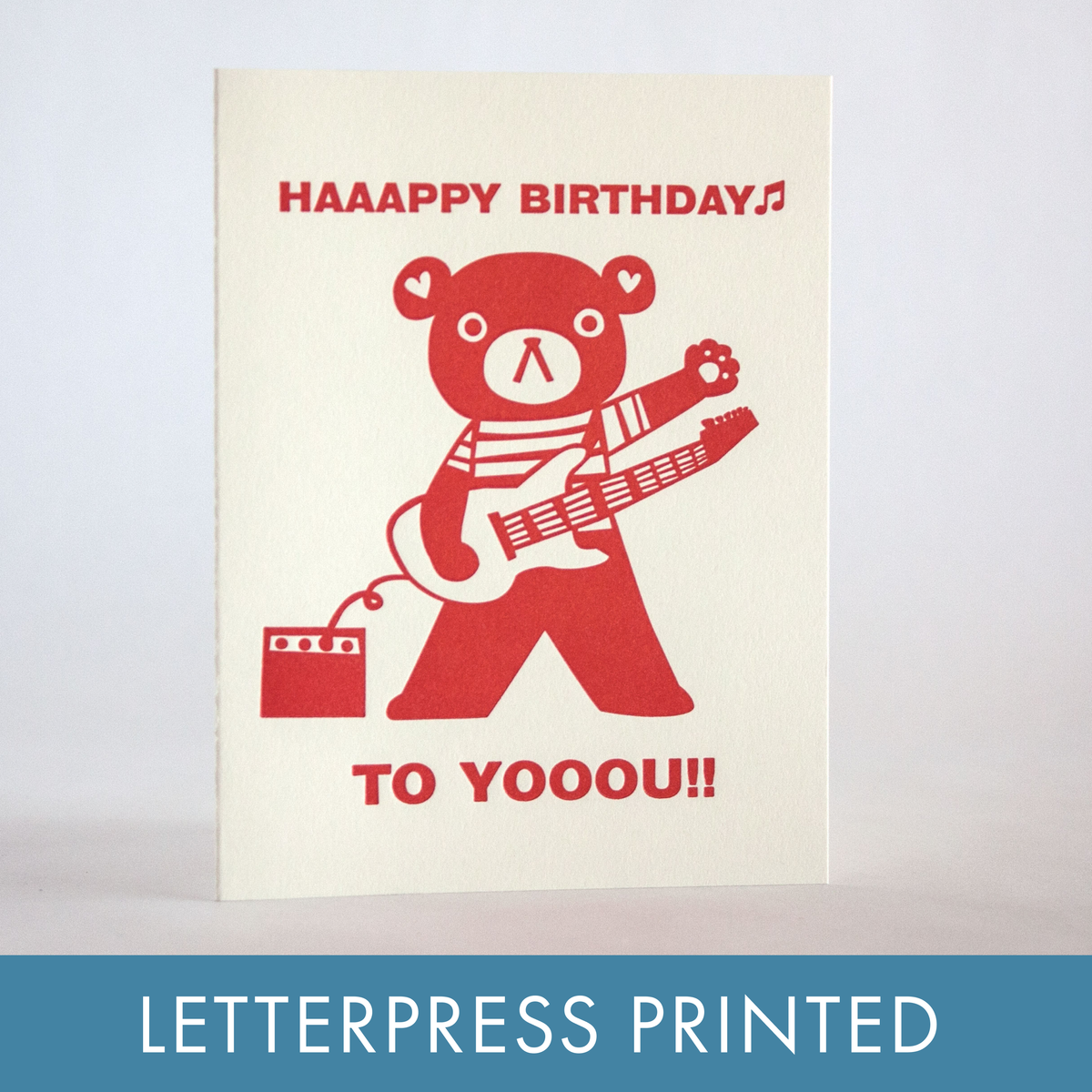 Egg Press Greeting Card - Rockin' Birthday Bear