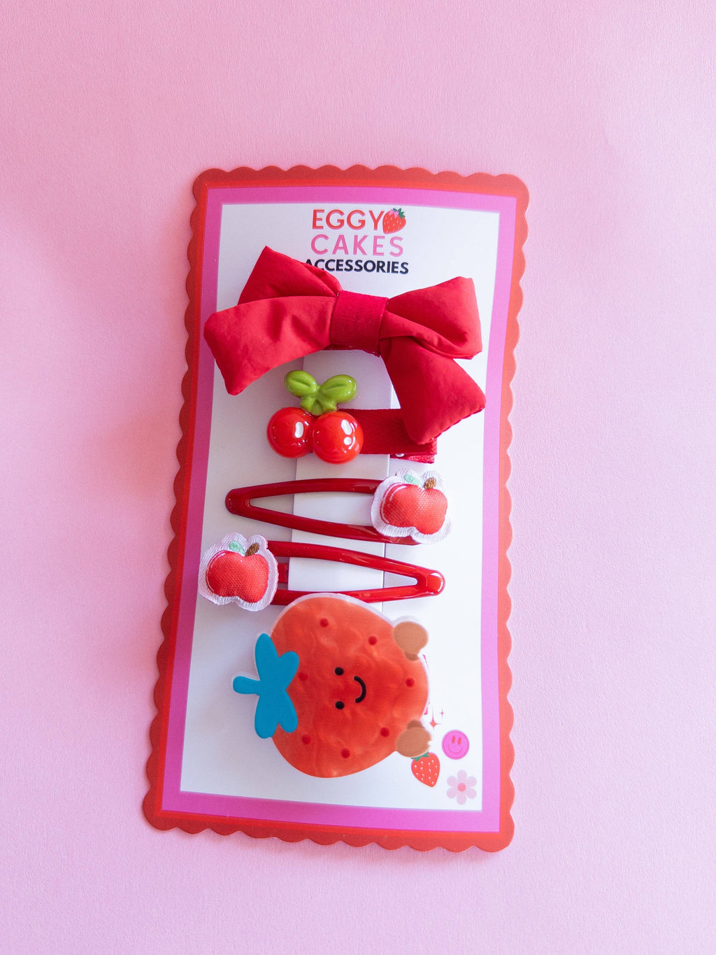 Eggy Cakes - Strawberry Puffy Bow Set