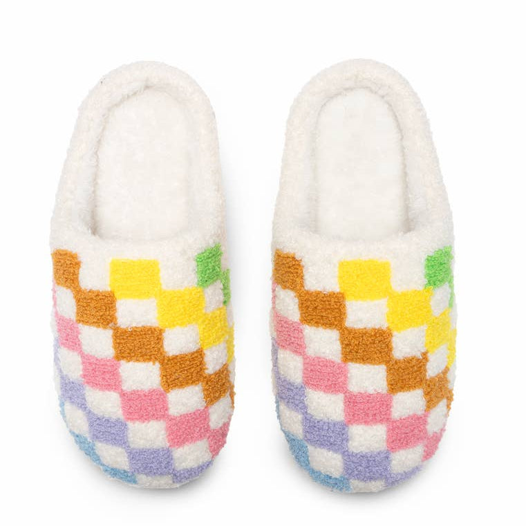 Living Royal Slippers - Rainbow Checkered
