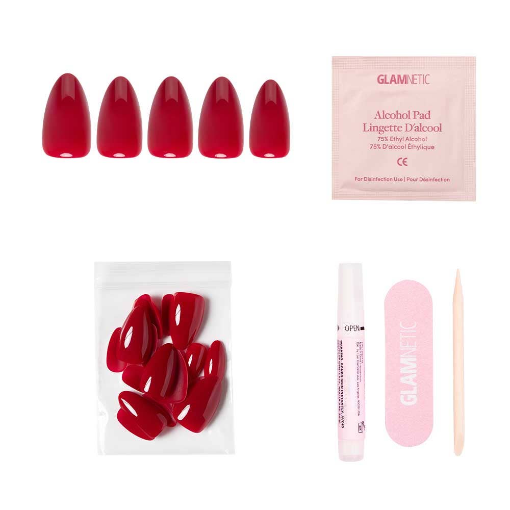 Glamnetic Press On Nails - Classic Red