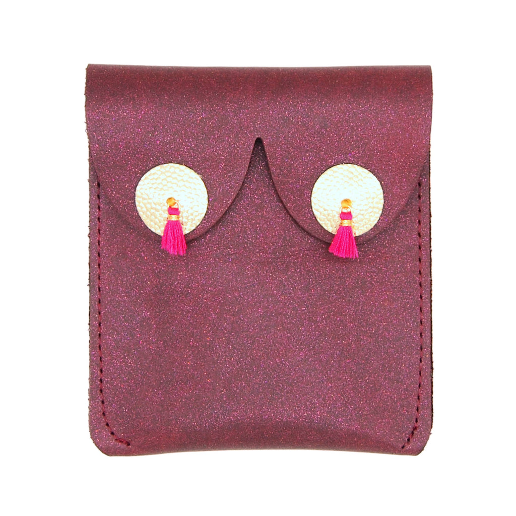 Itty Bitty Leather Coin Pouch - Burgundy