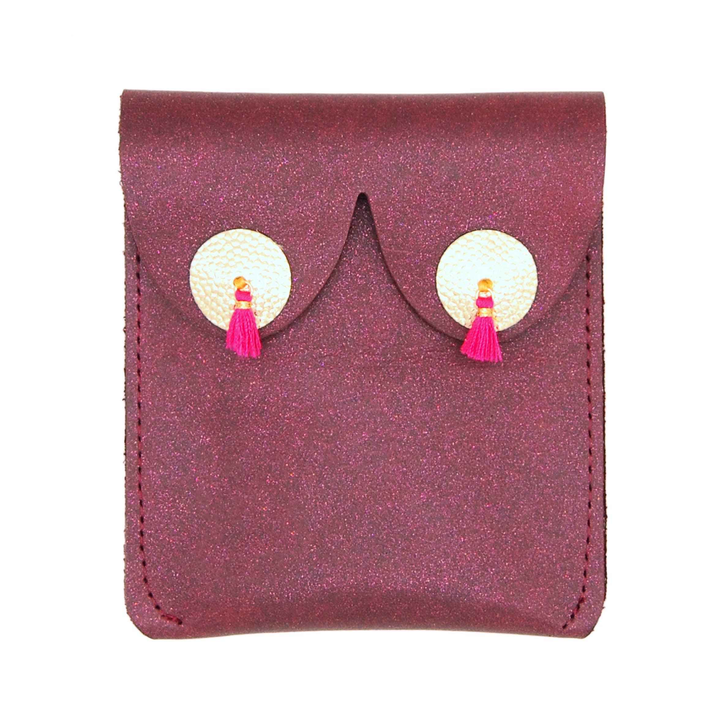 Itty Bitty Leather Coin Pouch - Burgundy